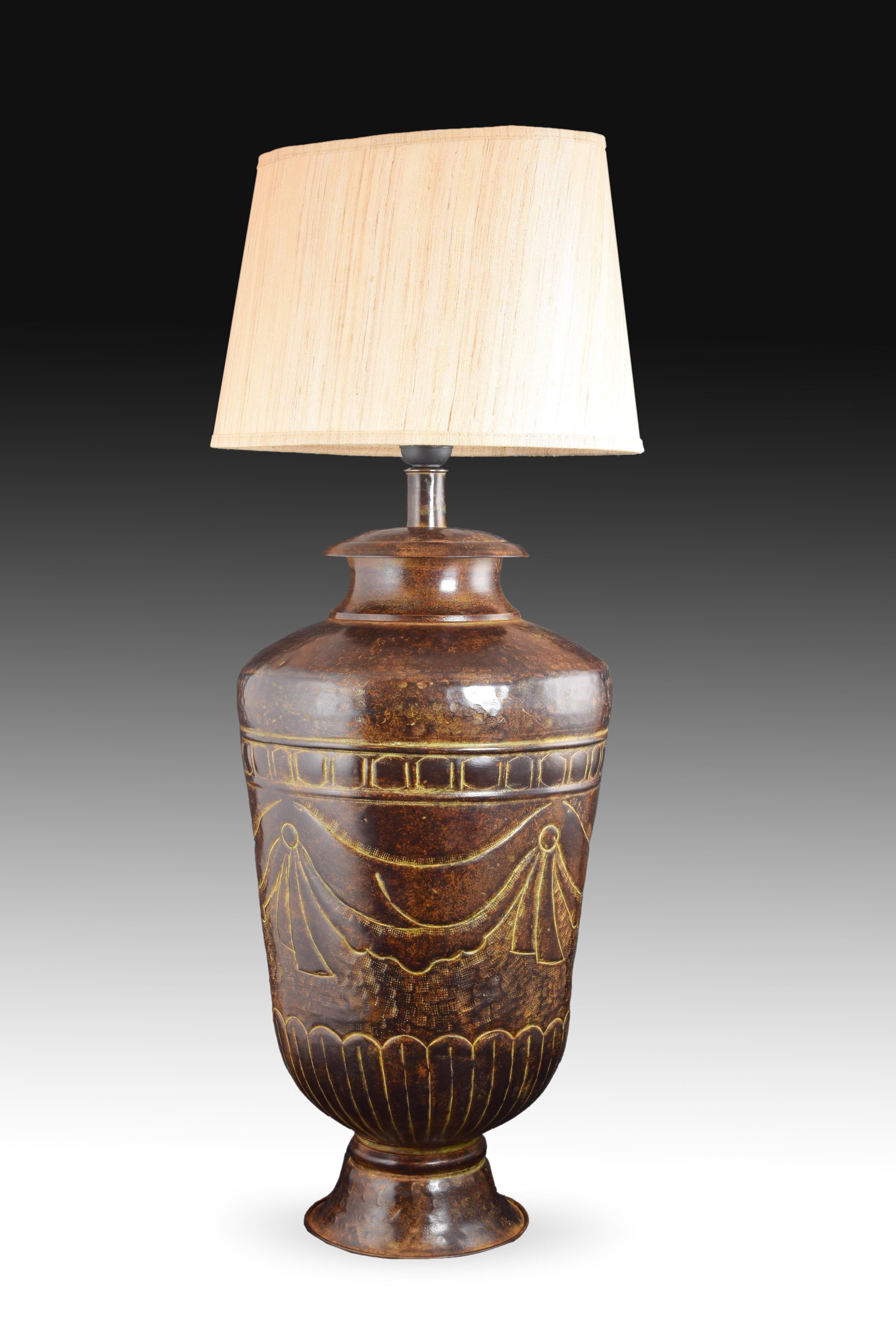 Bronze Table Lamp, Shade Not Included For Sale 1