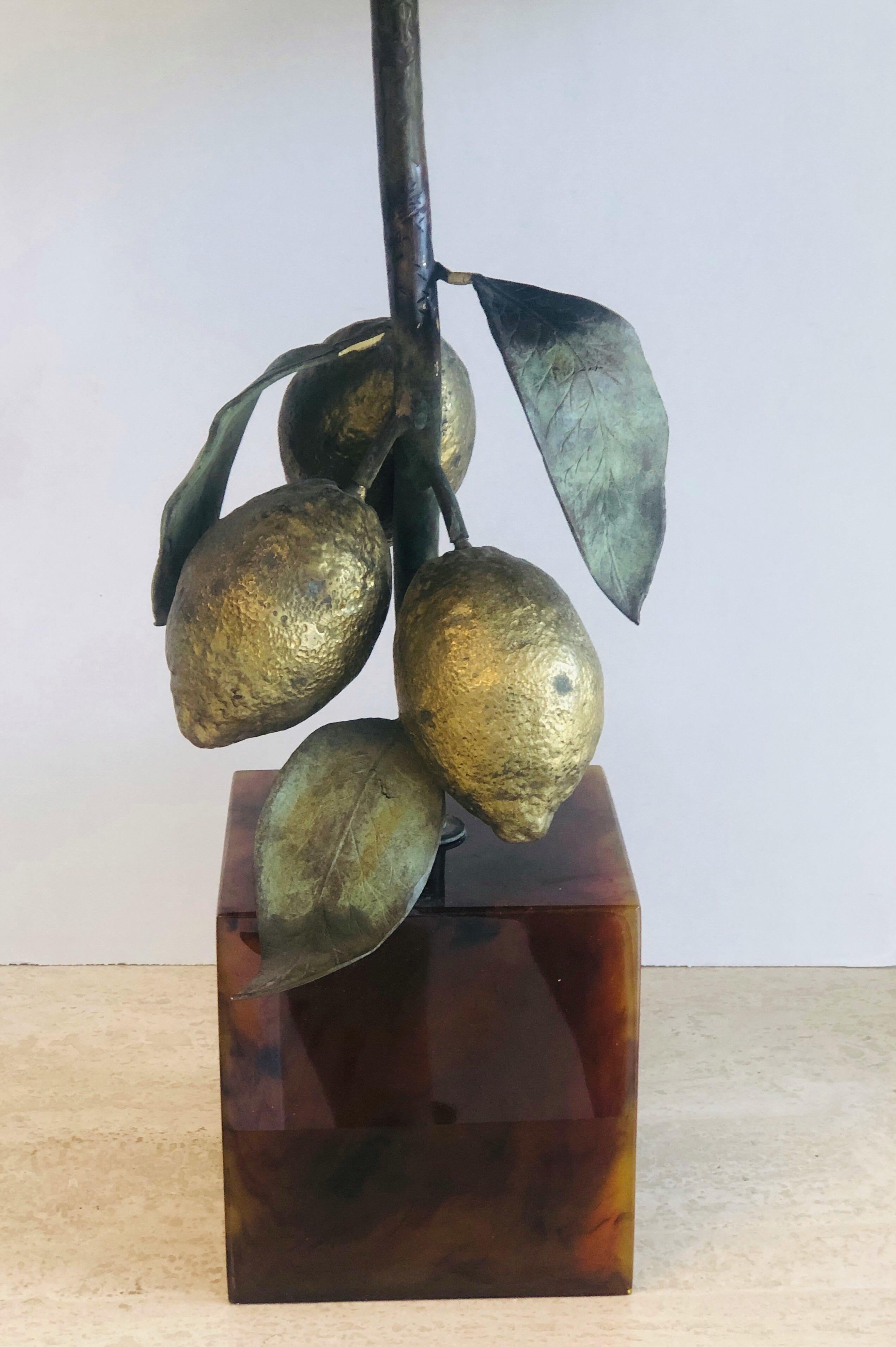 Bronze Table Lamp with Lemons, 1980s 1