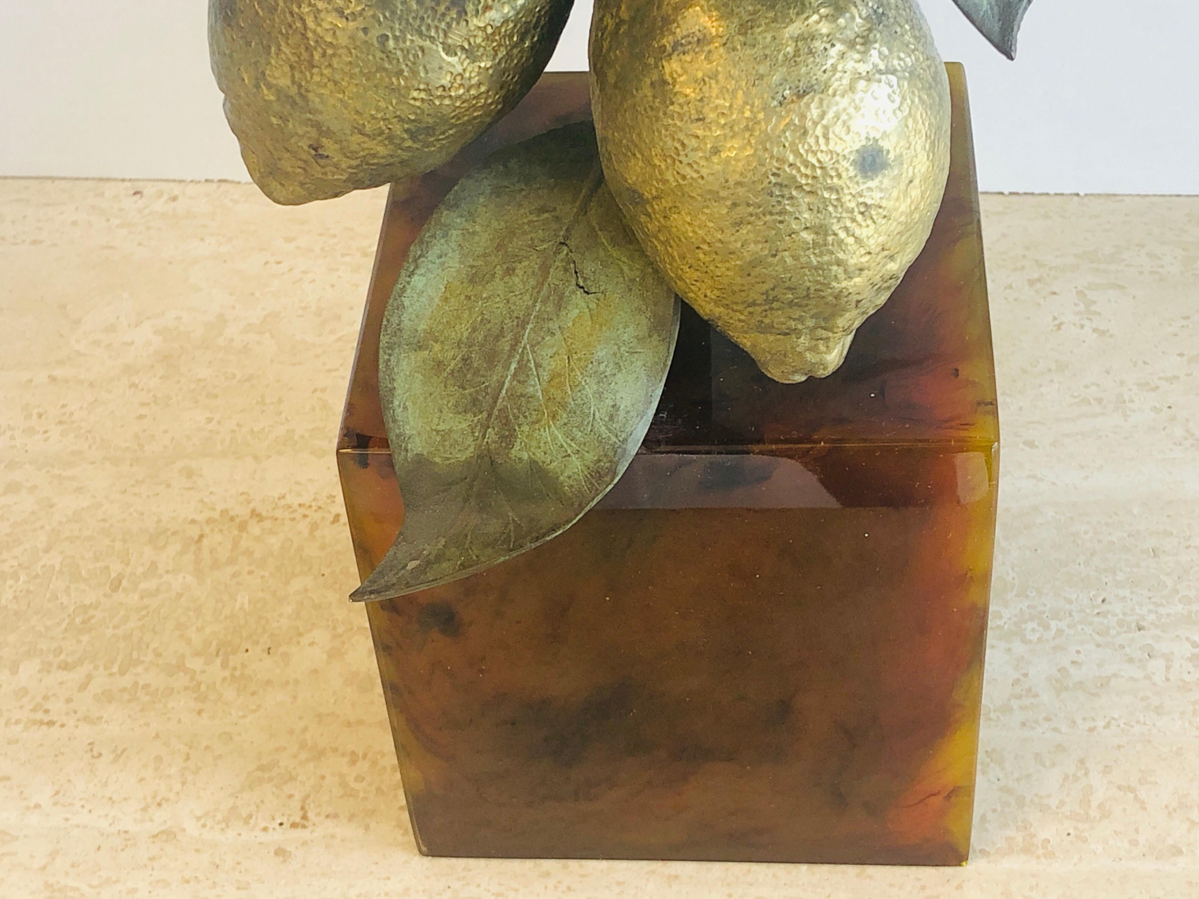 Bronze Table Lamp with Lemons, 1980s 2