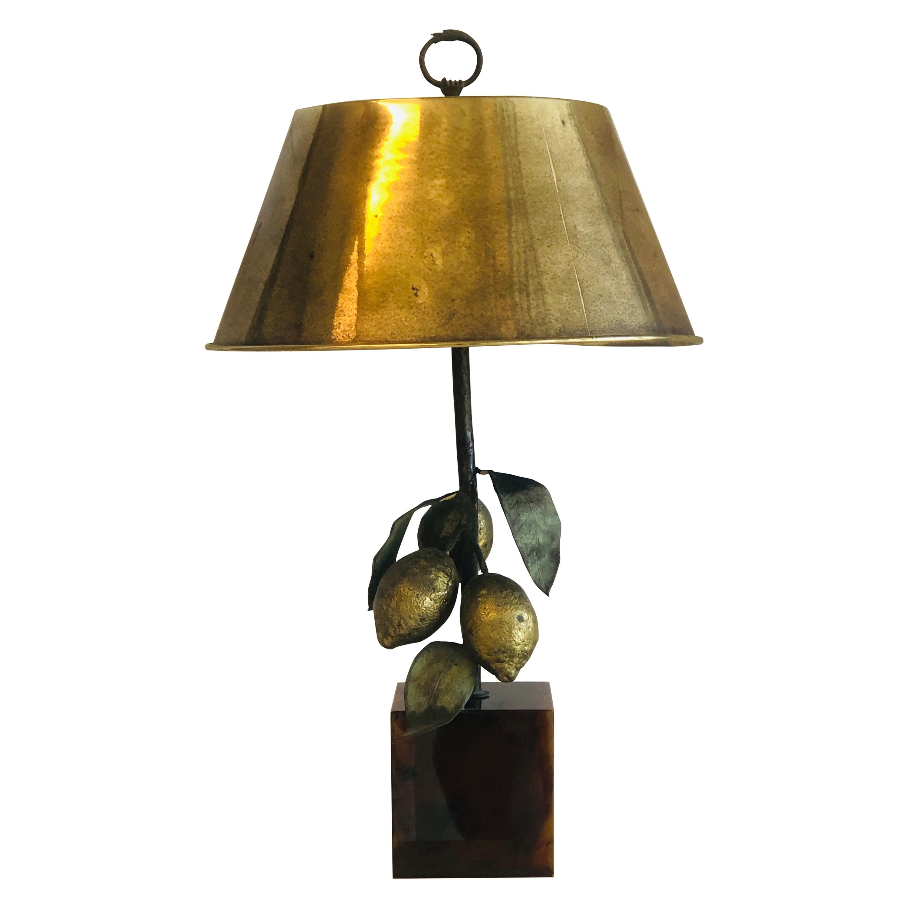 Bronze Table Lamp with Lemons, 1980s