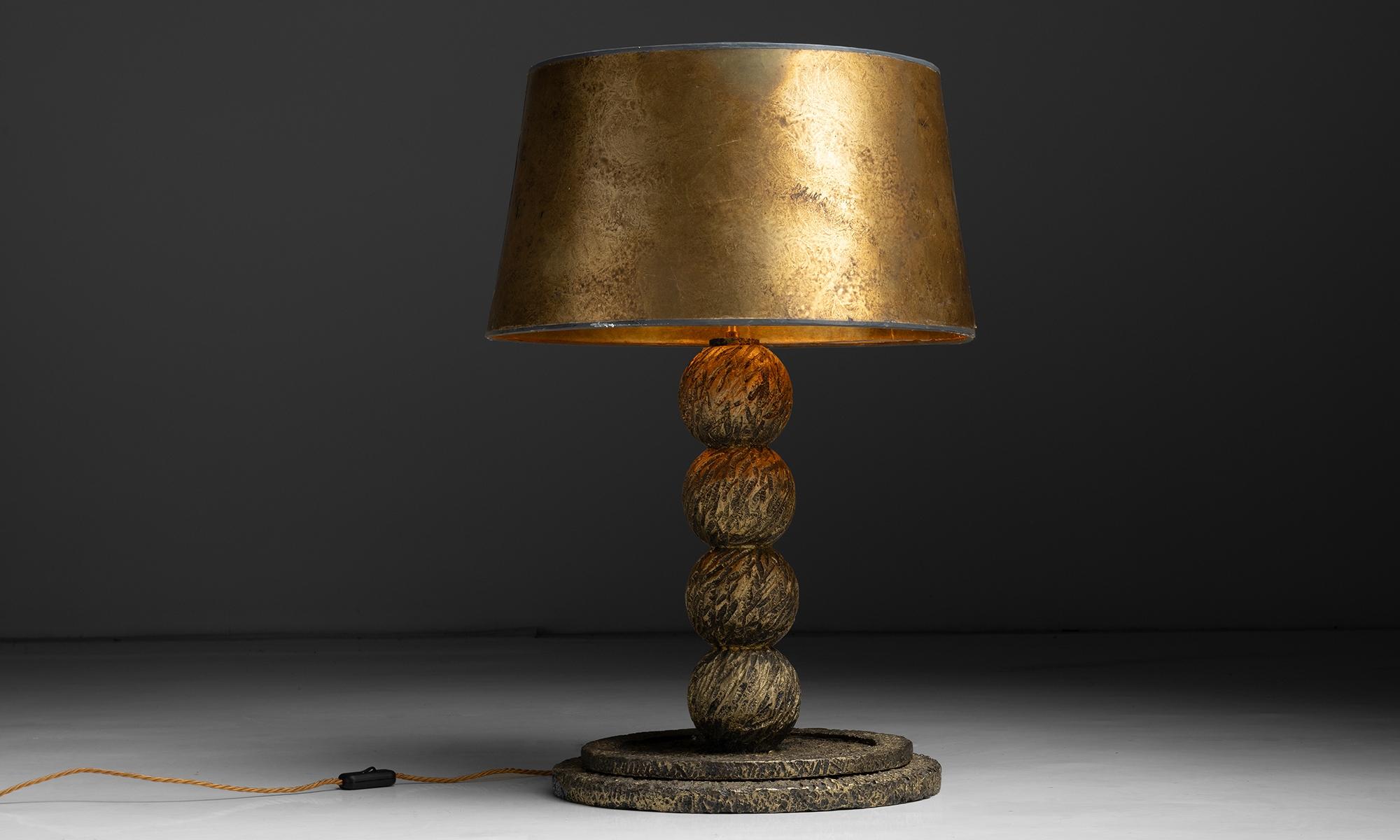 England circa 1960
Sculpted, cast bronze base with original shade.
20”dia x 30”h
Ref. L4939
$ 2400 ea (2 avail)