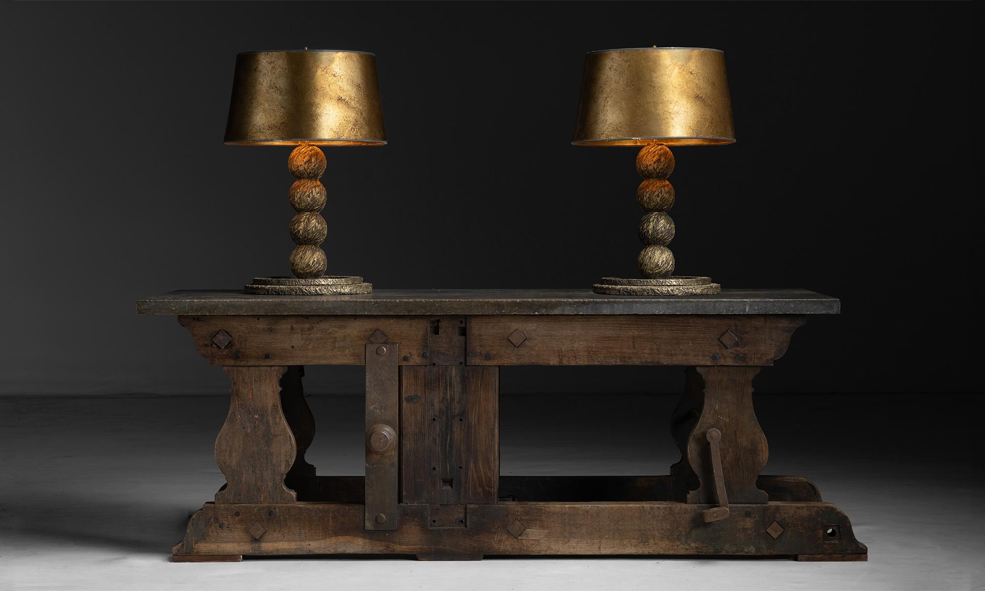 Mid-20th Century Bronze Table Lamps, England circa 1960