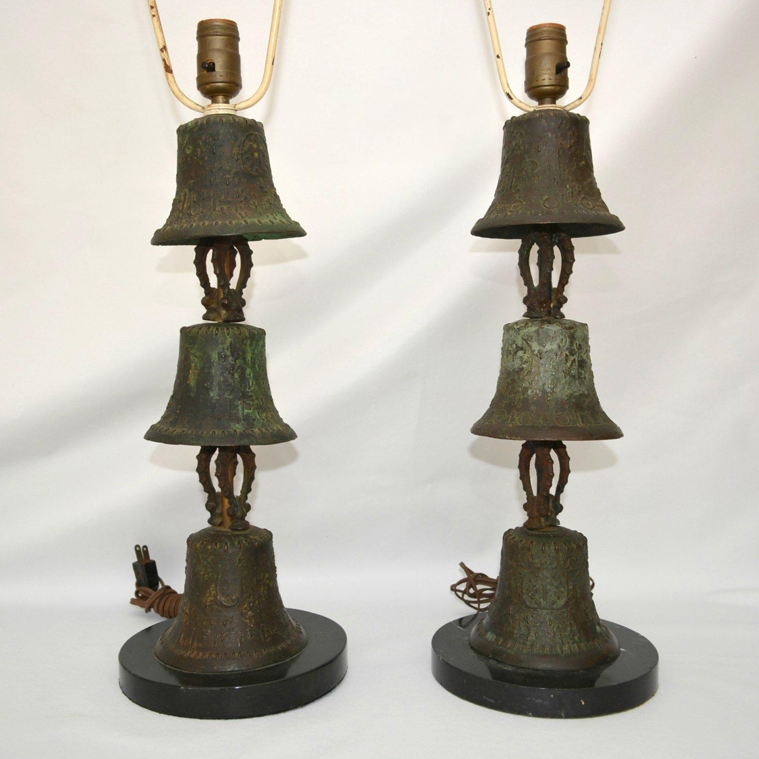 Patinated Bronze Table Lamps