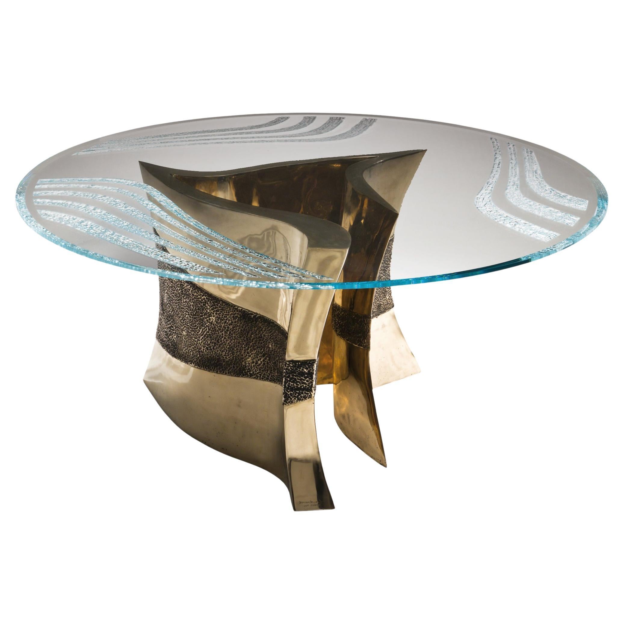 Bronze Table LUX design by Joe Gentile and Fabio Crippa for Officina della Scala For Sale