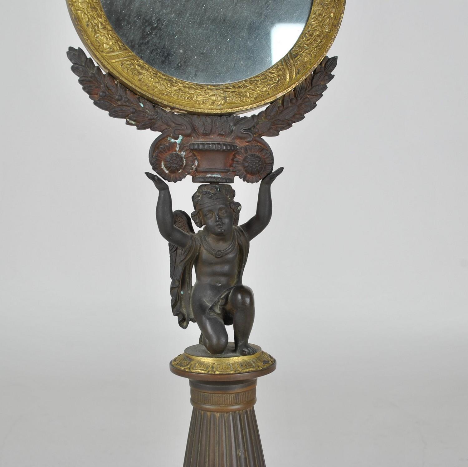 Bronze Table Mirror, Restoration Period, XIXth Century For Sale 1