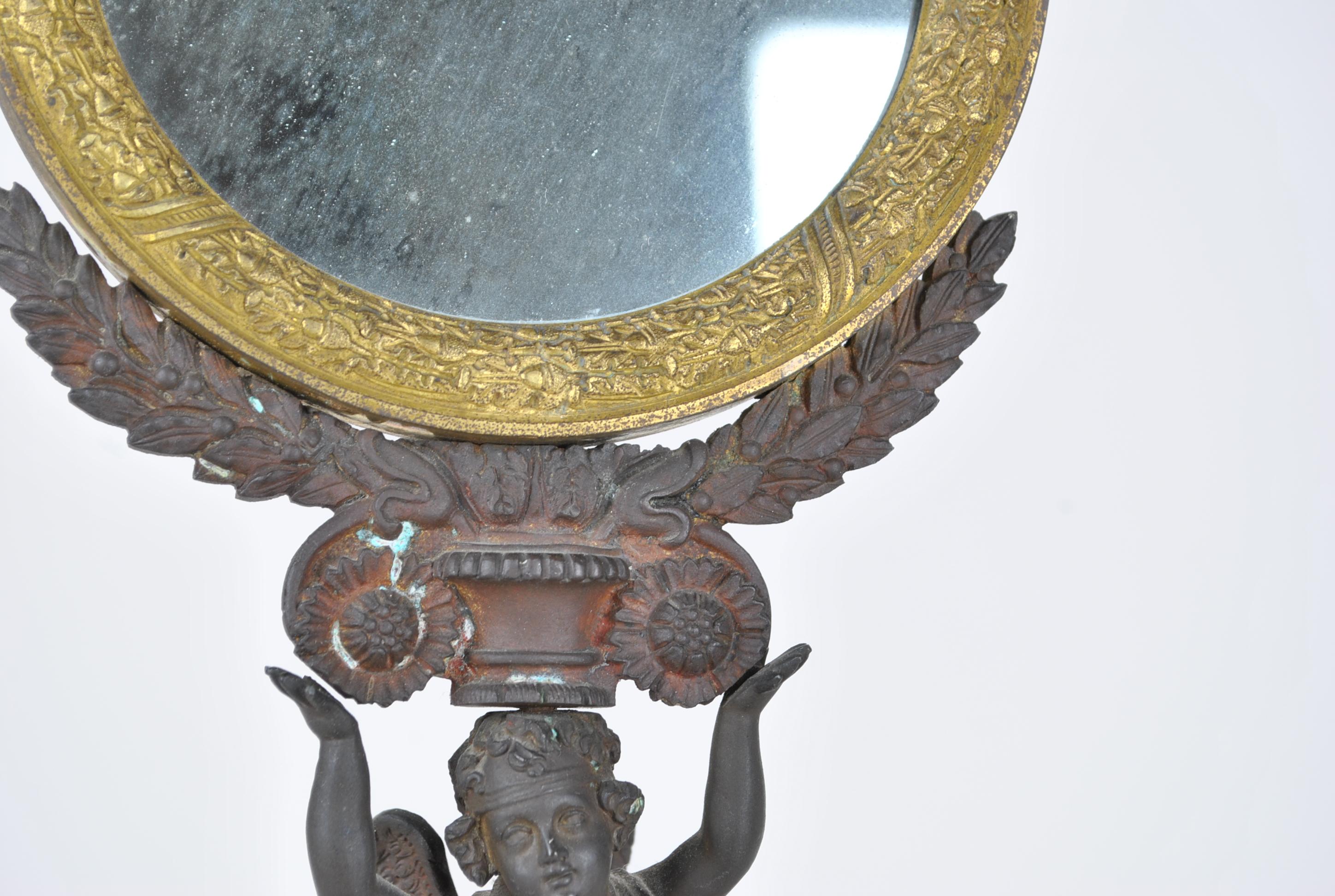 Bronze Table Mirror, Restoration Period, XIXth Century For Sale 3