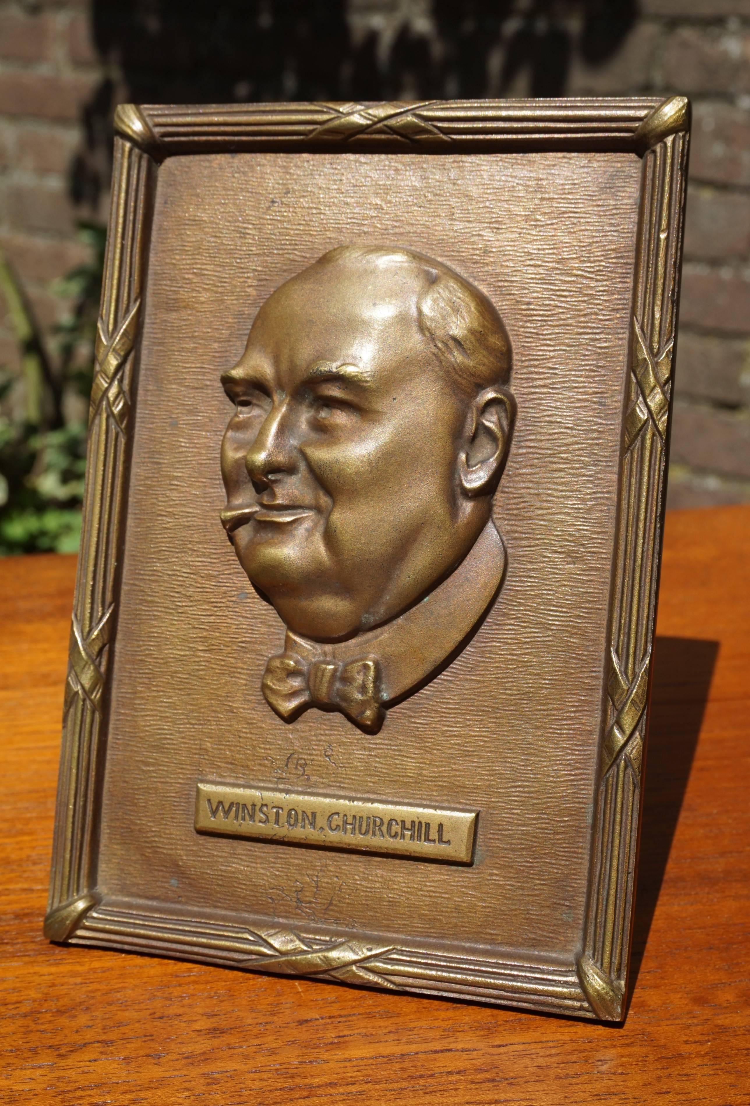 Wonderful collector's item of beautiful quality and condition.

For the collectors of probably the most famous, British Prime Minister in the history, we are offering this extremely rare and decorative plaque depicting a young Winston Churchill