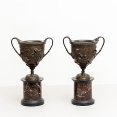 Bronze Tazzas After a Pompeian Antique, Italy 19th Century