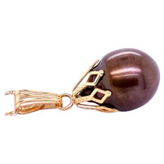 Bronze Teardrop Shaped Pearl Pendant