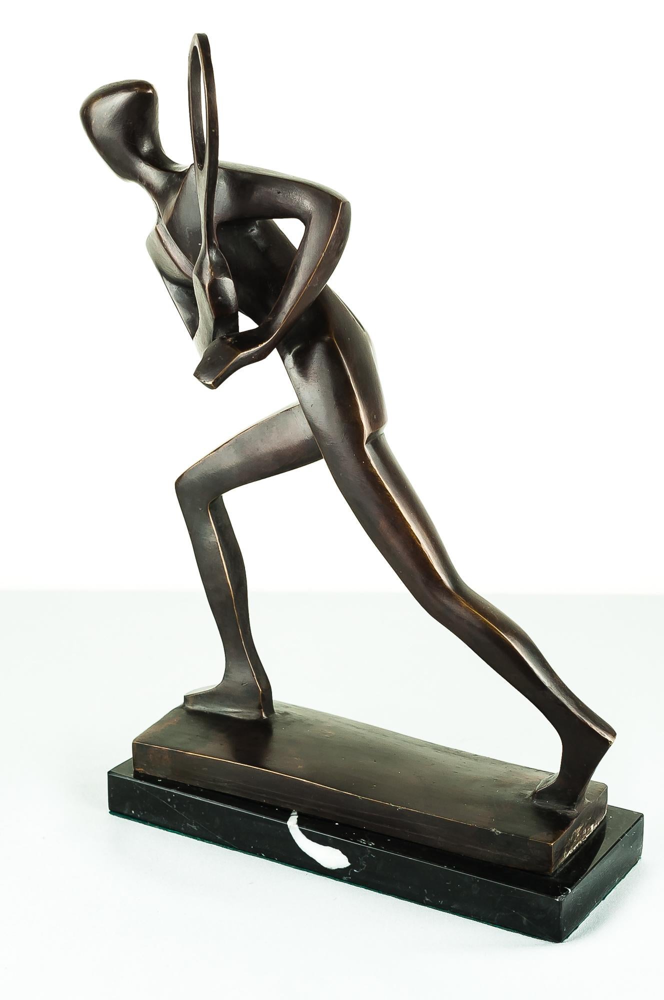 Bronze tennis player attributed to William Ernst Wauer (1866-1962)
Good original condition.
    
