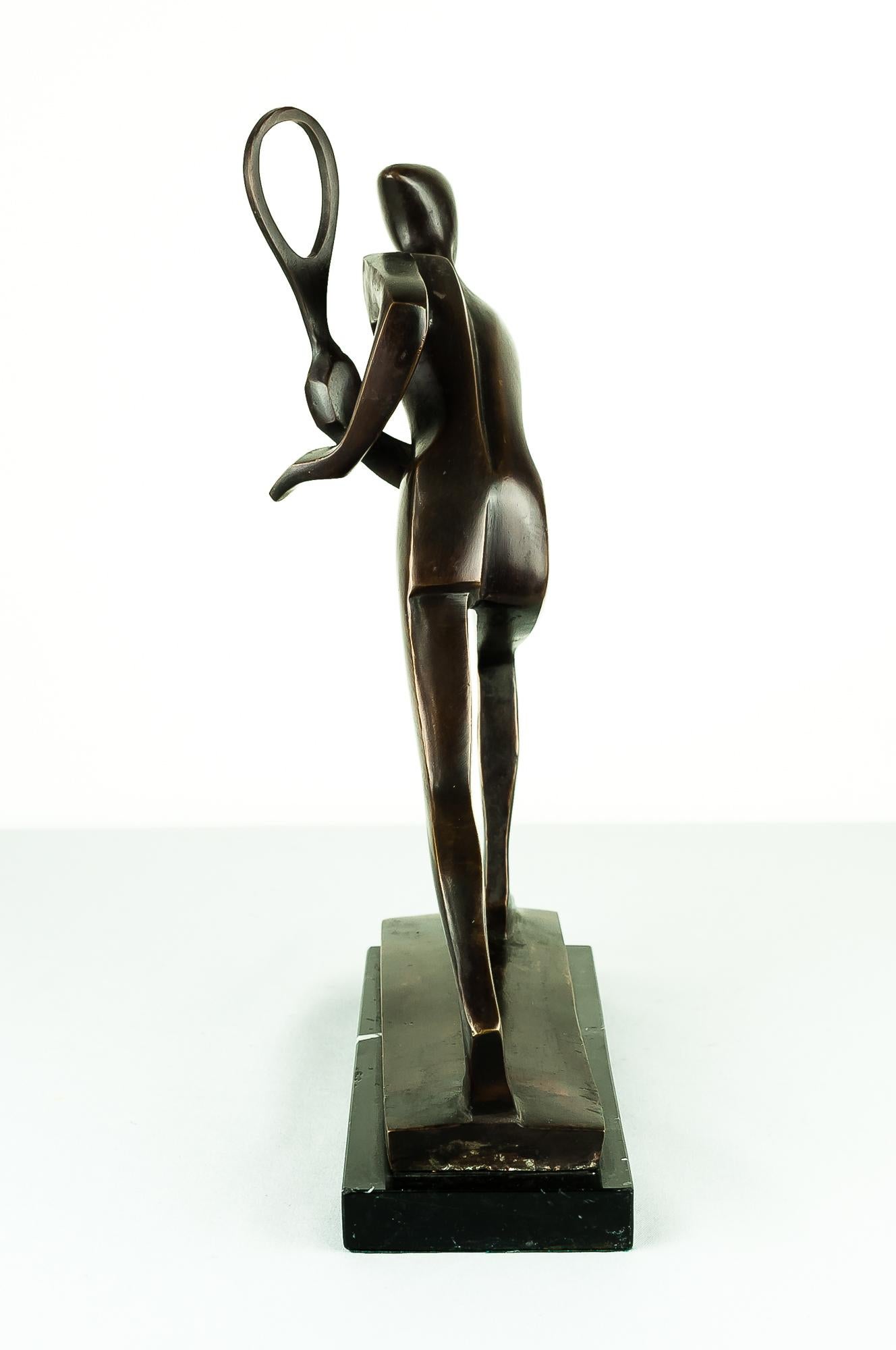 Art Deco Bronze Tennis Player Attributed to William Ernst Wauer, circa 1925