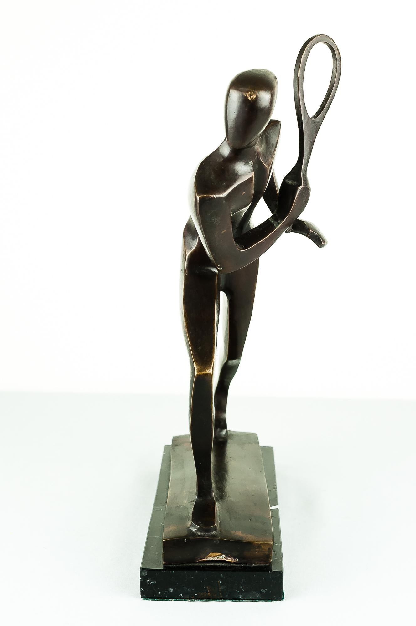 Bronze Tennis Player Attributed to William Ernst Wauer, circa 1925 In Good Condition In Wien, AT