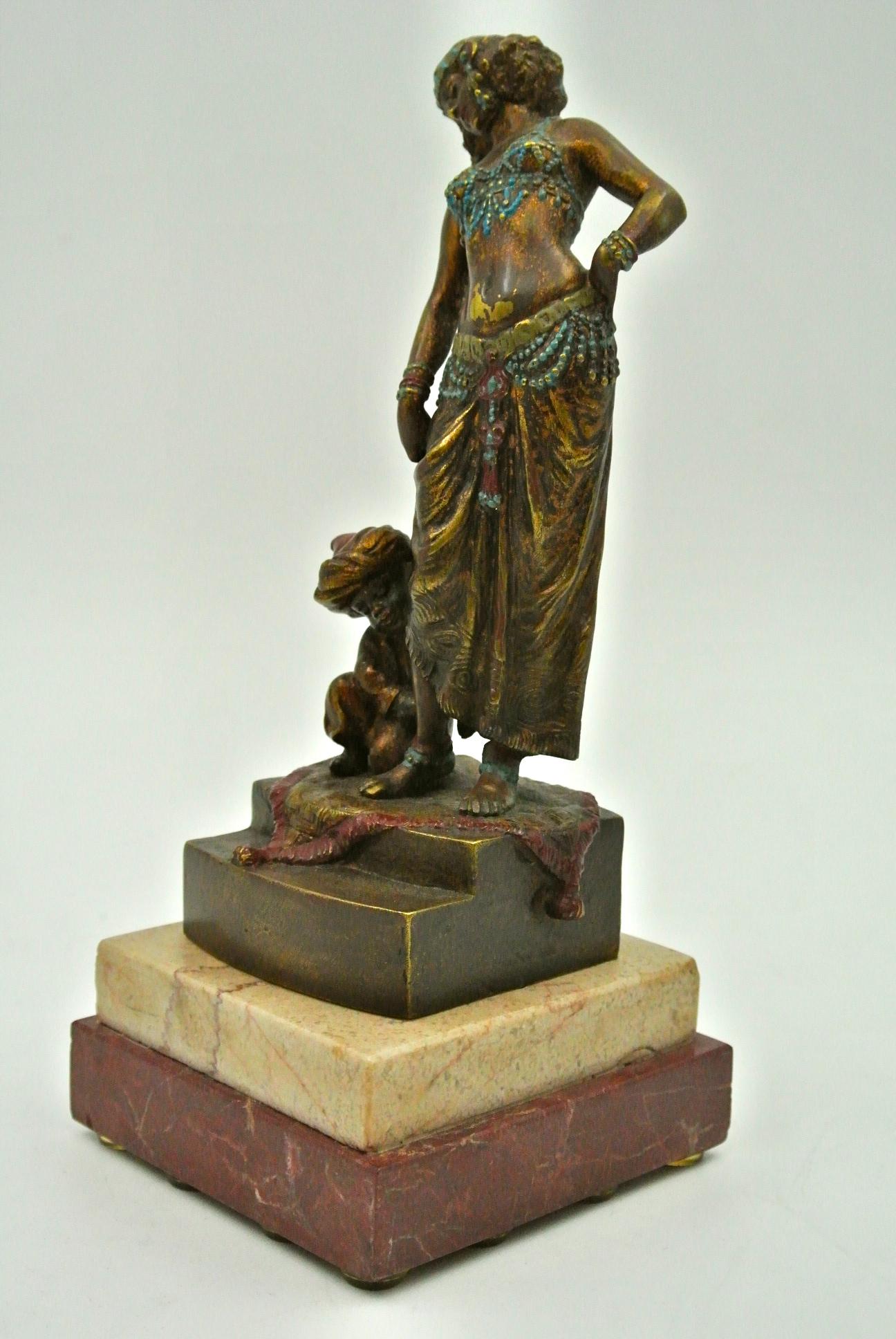 Austrian Bronze the Dancer and her Assistant For Sale
