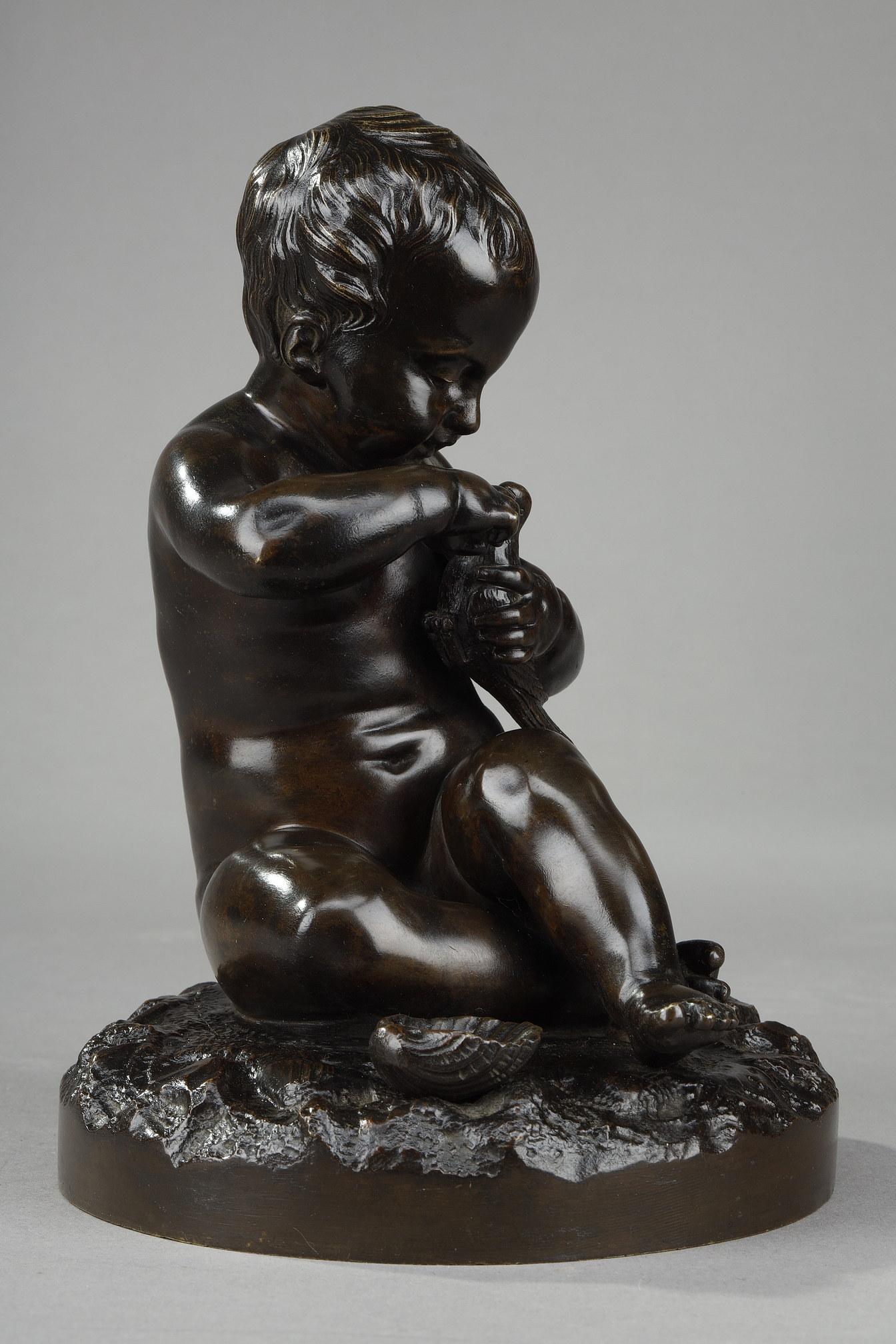 Bronze « La fille avec l'oiseau et le coquillage » d'après Pigalle en vente 1