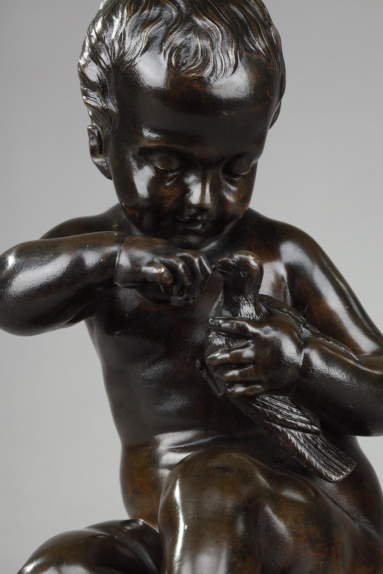 Bronze « La fille avec l'oiseau et le coquillage » d'après Pigalle en vente 2