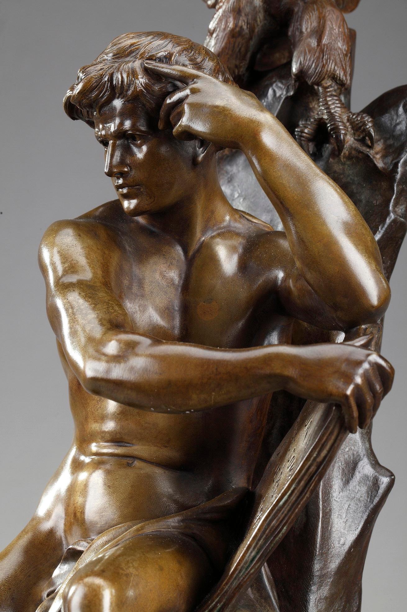 Bronze The Thinker by Emile-Louis Picault In Good Condition In Paris, FR