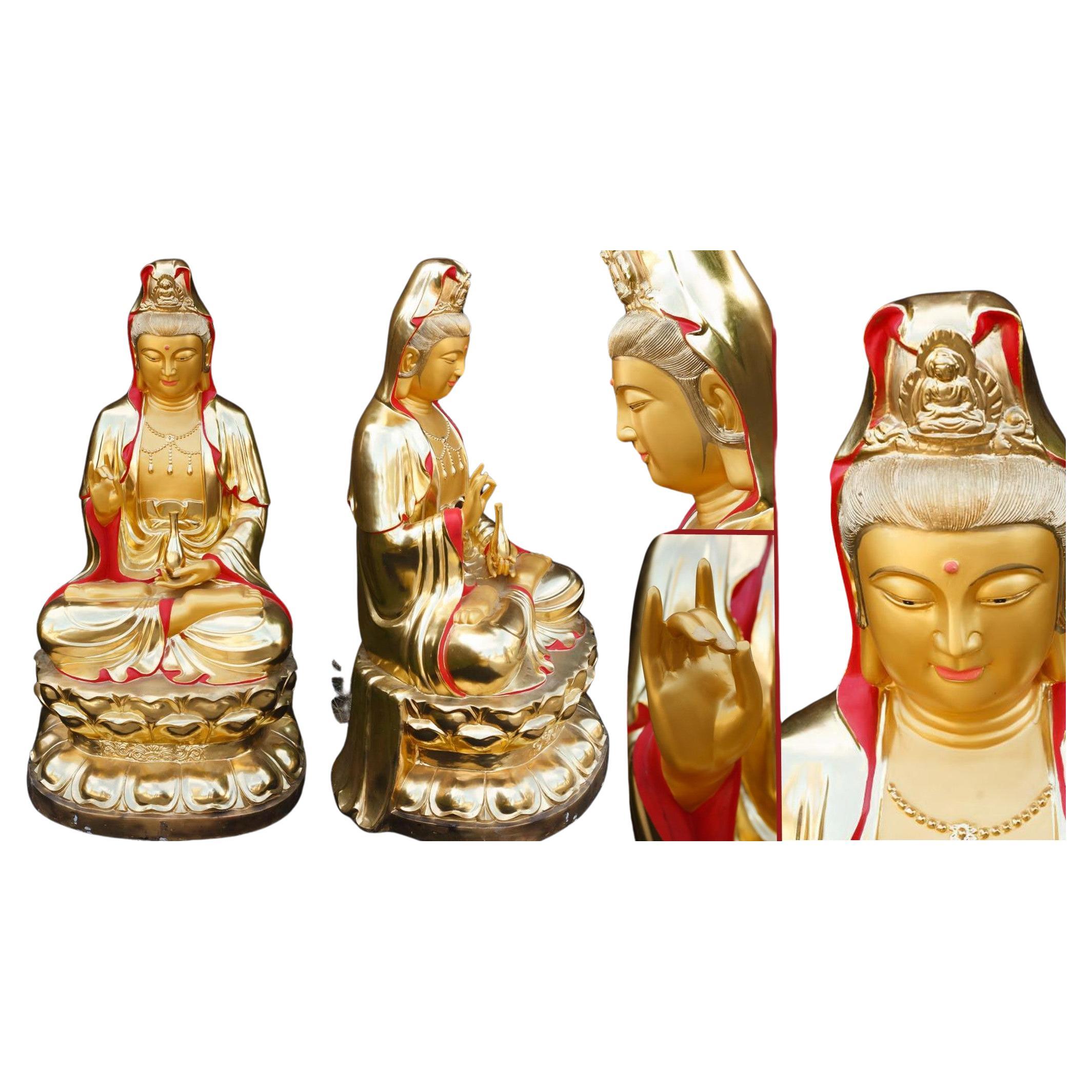 Statue de Bouddha tibétain en bronze Lotus Pose bouddhiste en vente