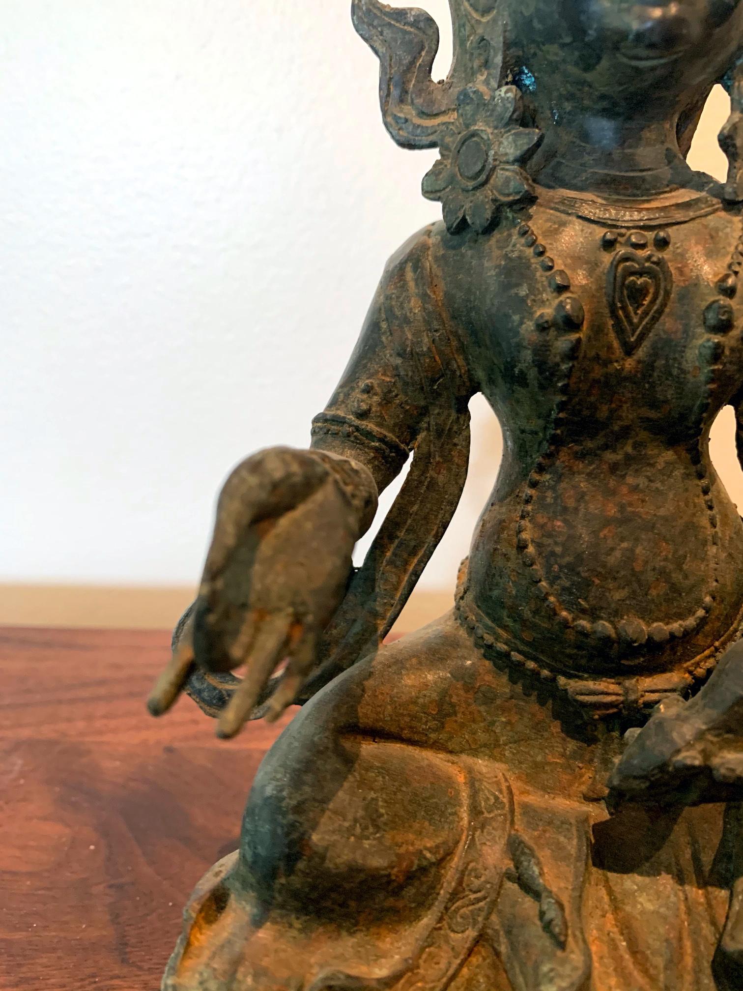 Bronze Tibetan Jambhala God of Wealth Statue 3