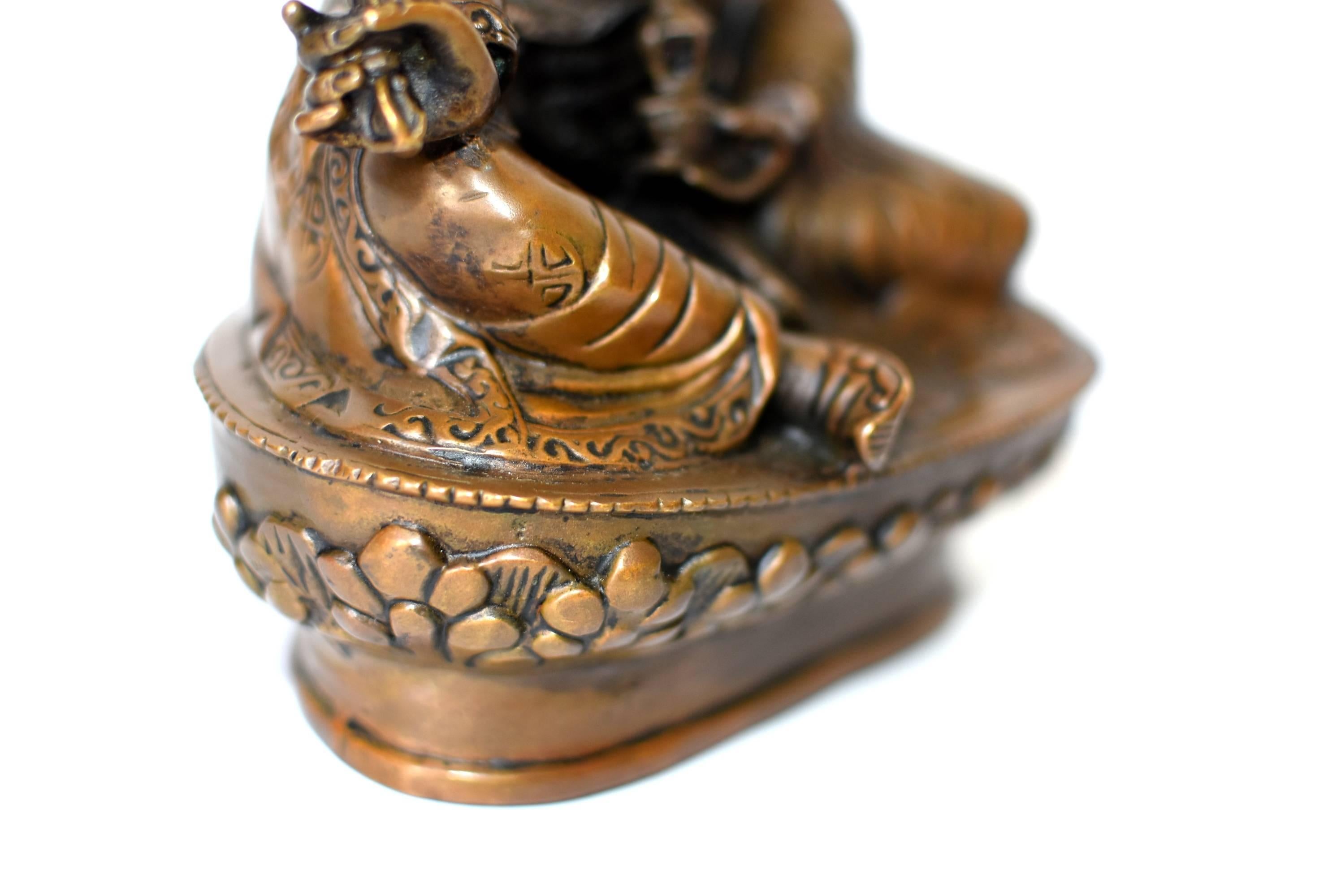 Bronze Tibetan Statue of Teacher, Padma Sambhav 4