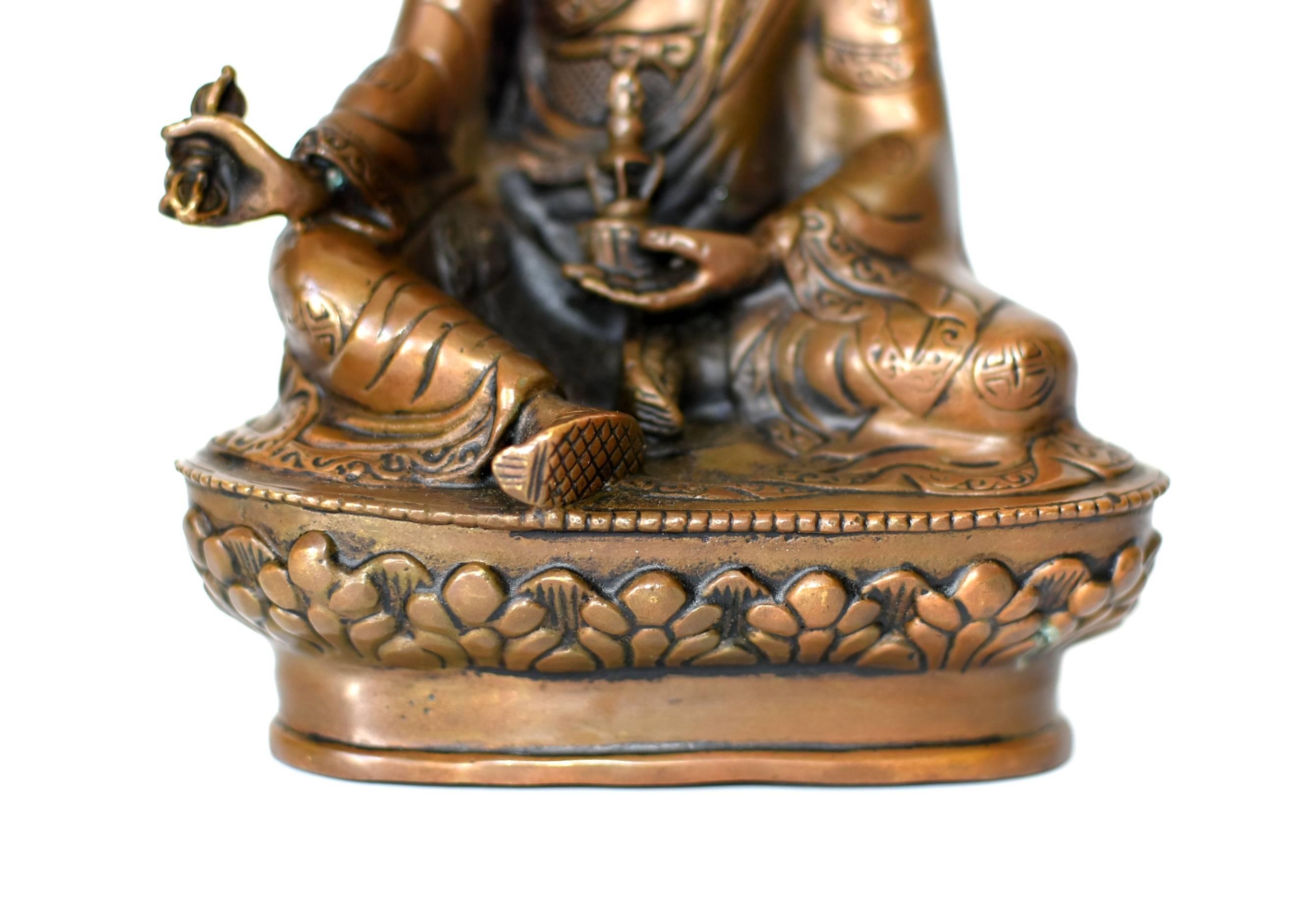 Bronze Tibetan Statue of Teacher, Padma Sambhav 10
