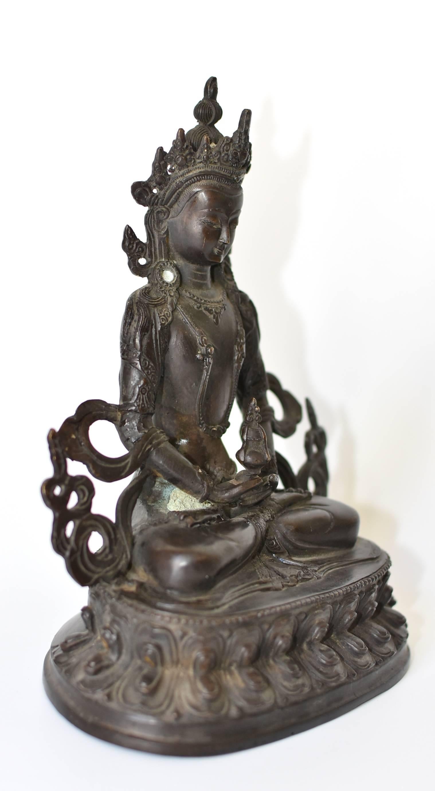 20th Century Bronze Tibetan Amitayus For Sale