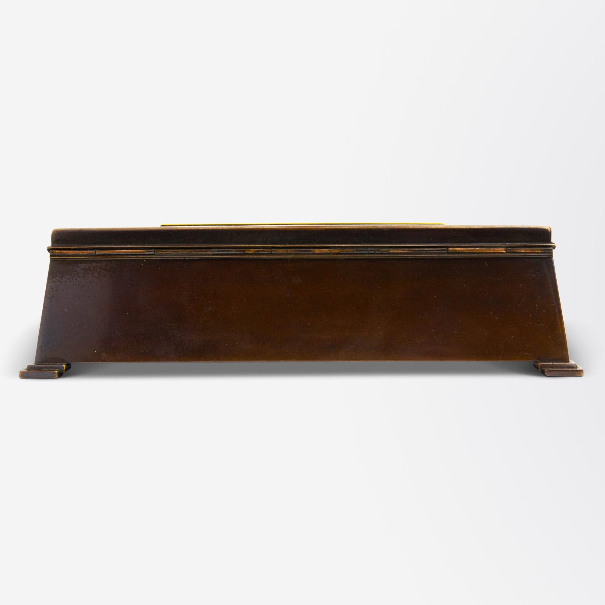 American Bronze Tiffany & Co Box with 18K Gold Appliques