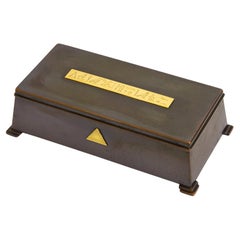 Boîte en bronze Tiffany & Co avec appliques en or 18K