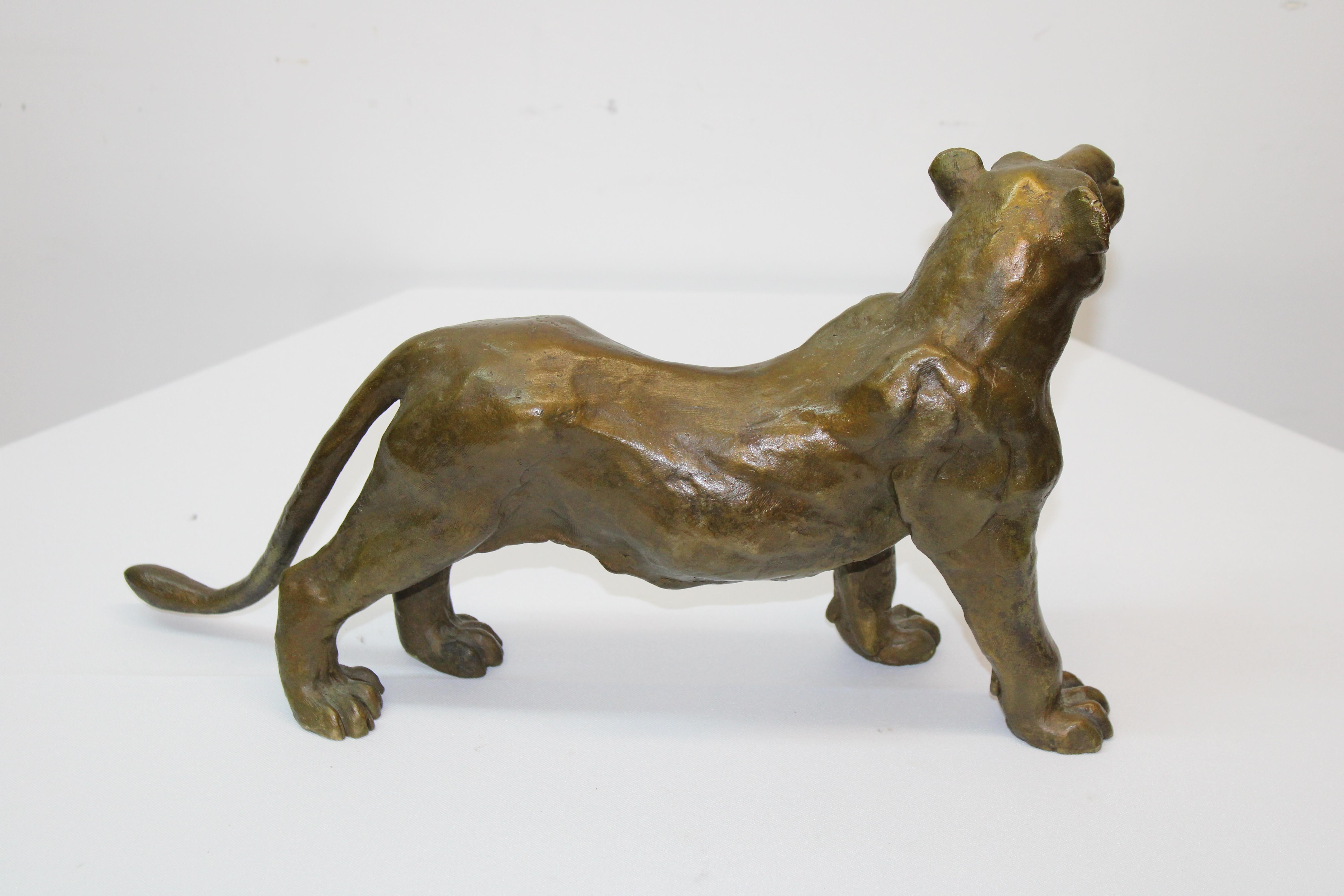 20th Century Bronze Tiger by Sue Rifenberick For Sale