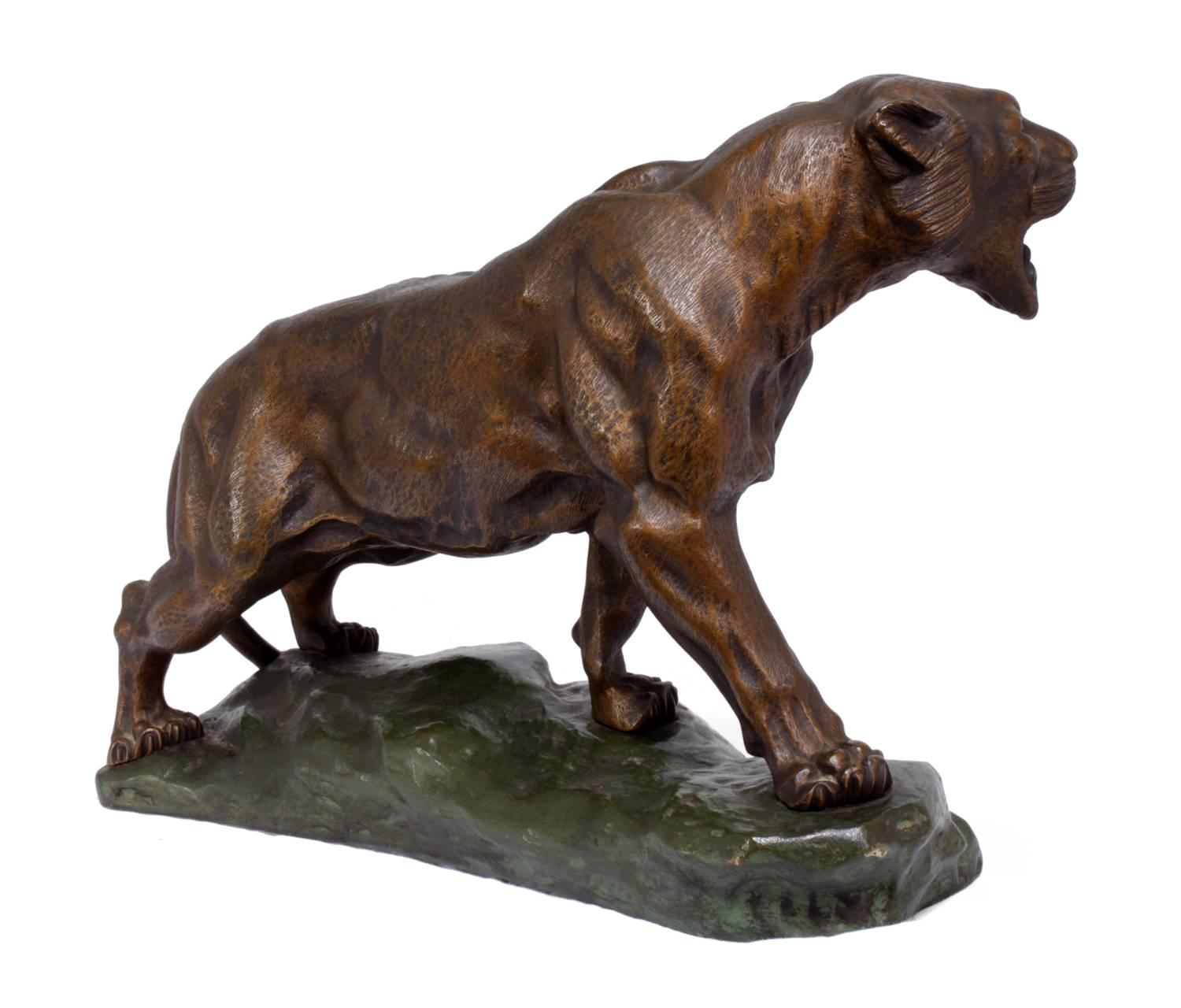 Other Bronze Tiger circa 1920 by Thomas Cartier