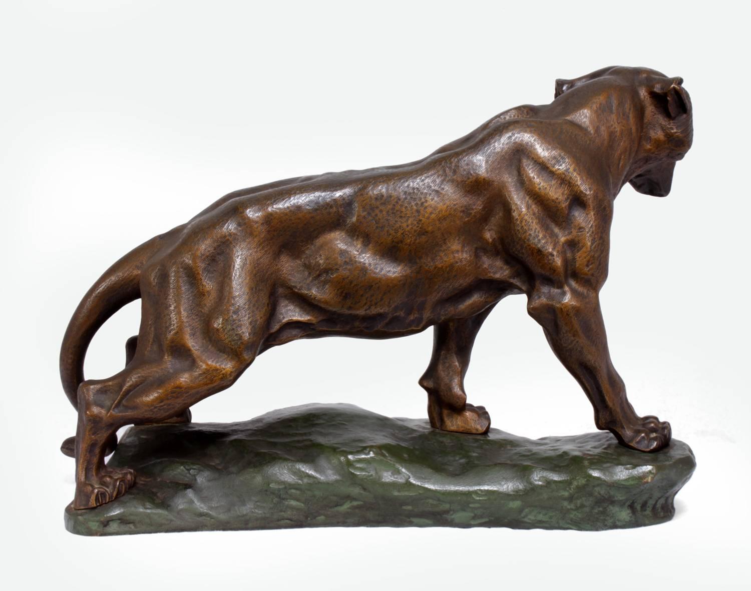 Bronze Tiger circa 1920 by Thomas Cartier In Excellent Condition In Paddock Wood, Kent