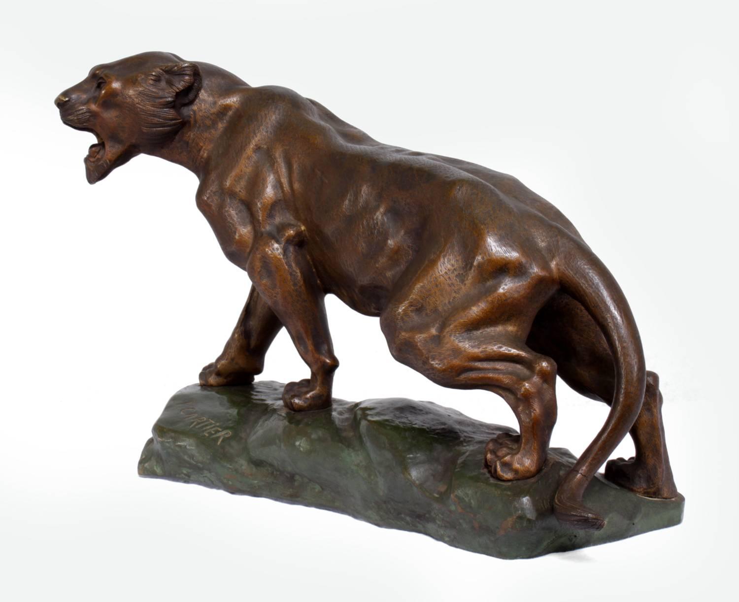 Bronze Tiger circa 1920 by Thomas Cartier 1