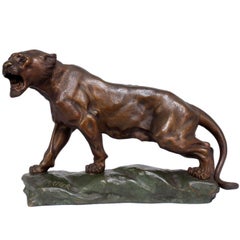 Bronze Tiger circa 1920 by Thomas Cartier