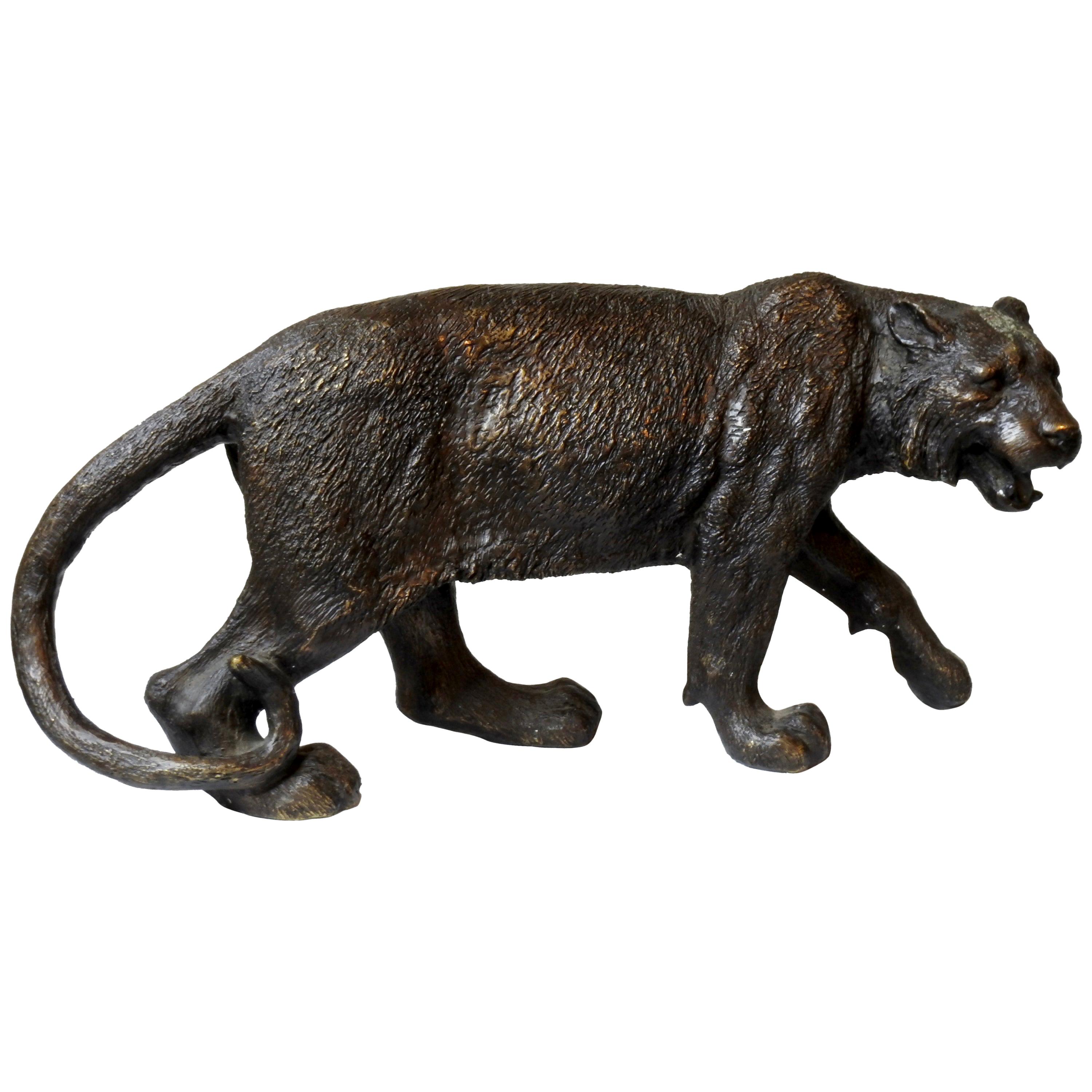 Bronze Tiger Cast, 20th Century For Sale
