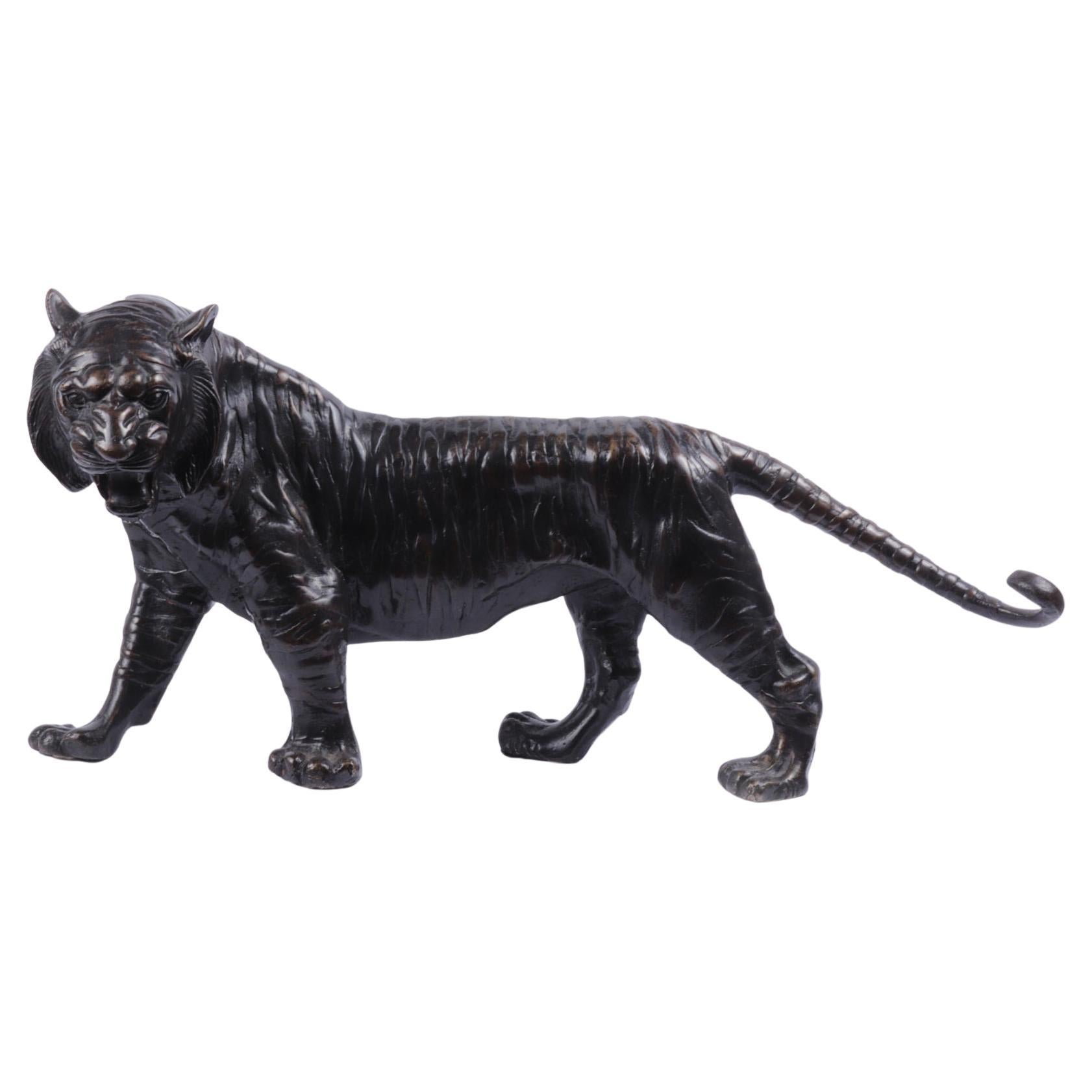 Bronze Tiger Sculpture, c1950