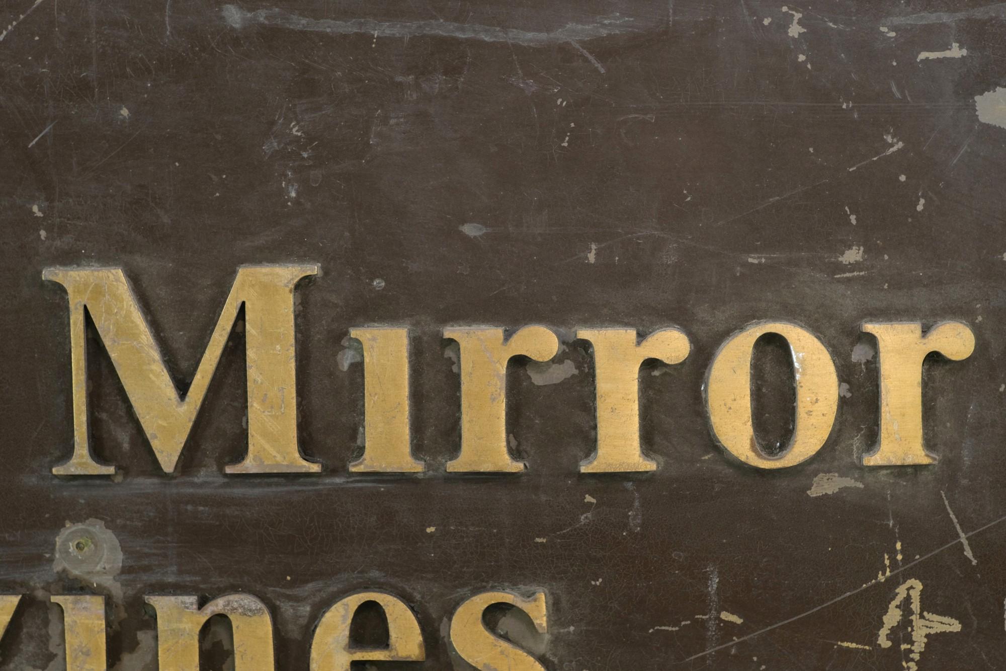 American Bronze Times Mirror Magazine Plaque from New York City For Sale