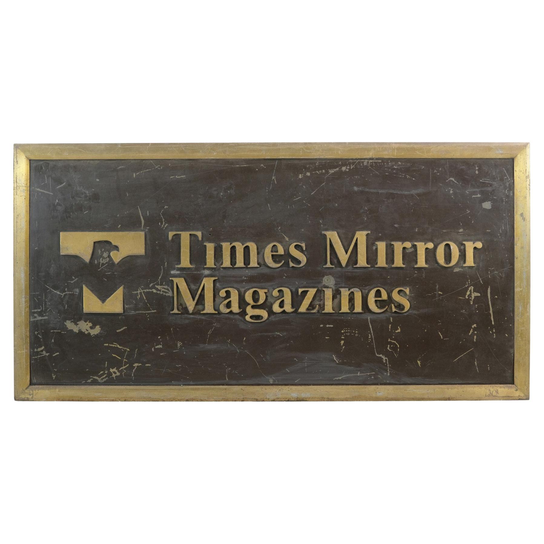 Bronze Times Mirror Magazine Plaque from New York City For Sale