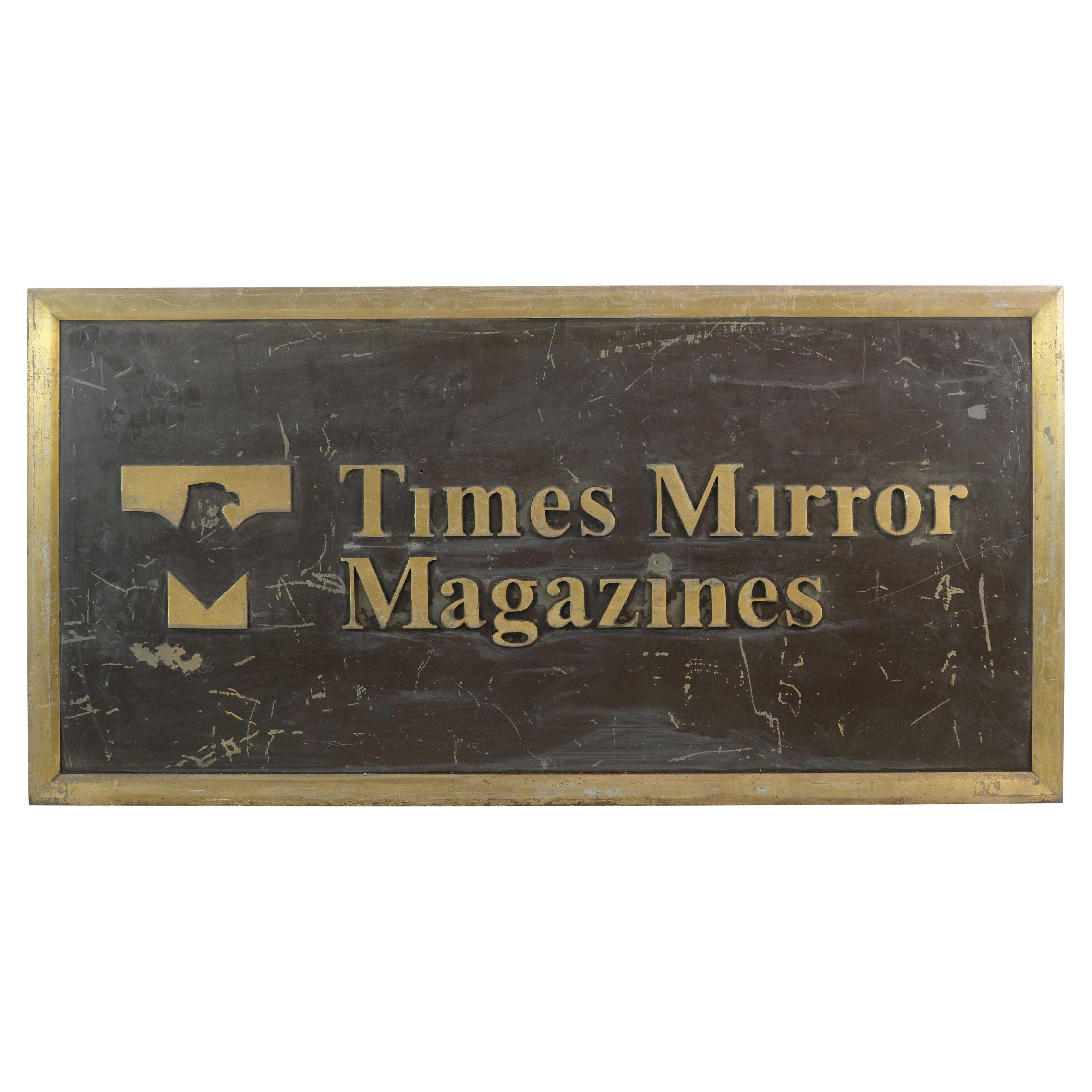 Bronze Times Mirror Magazine Plaque from New York City For Sale