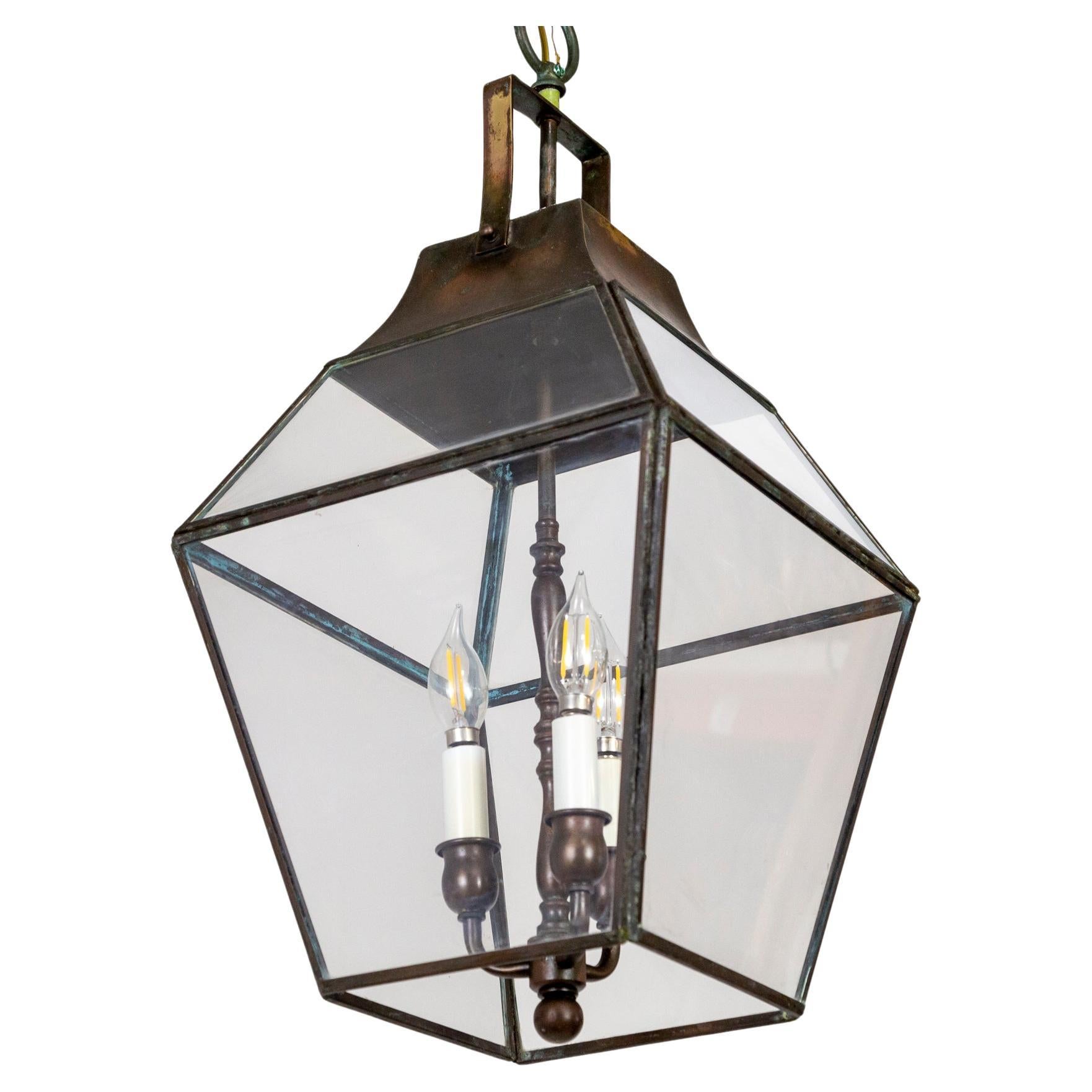 Bronze-Toned 3-Light Copper Lantern