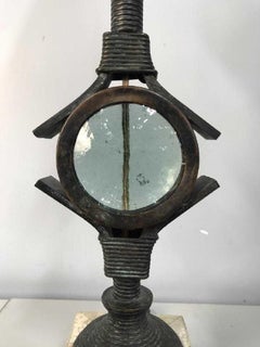 Lampada in metallo a forma di candeliere con tonalità bronzo