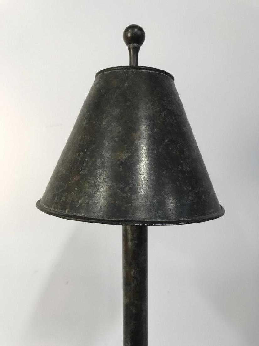 Bronze Toned Candlestick Style Metal Lamp In Good Condition For Sale In Sheffield, MA