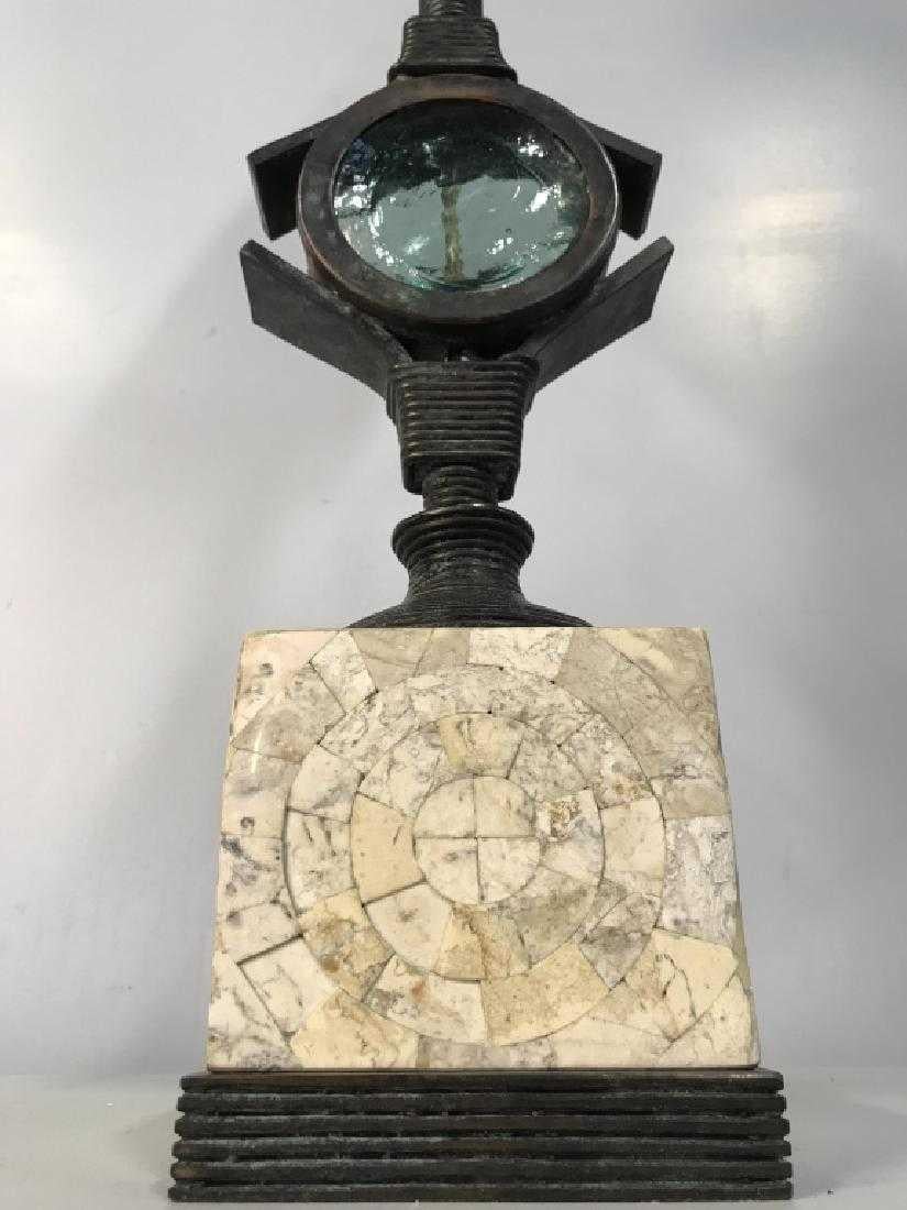 Lampada in metallo a forma di candeliere con tonalità bronzo in vendita 1