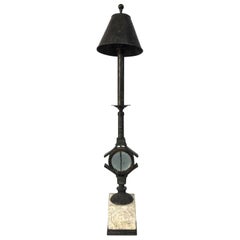 Bronze Toned Candlestick Style Metal Lamp