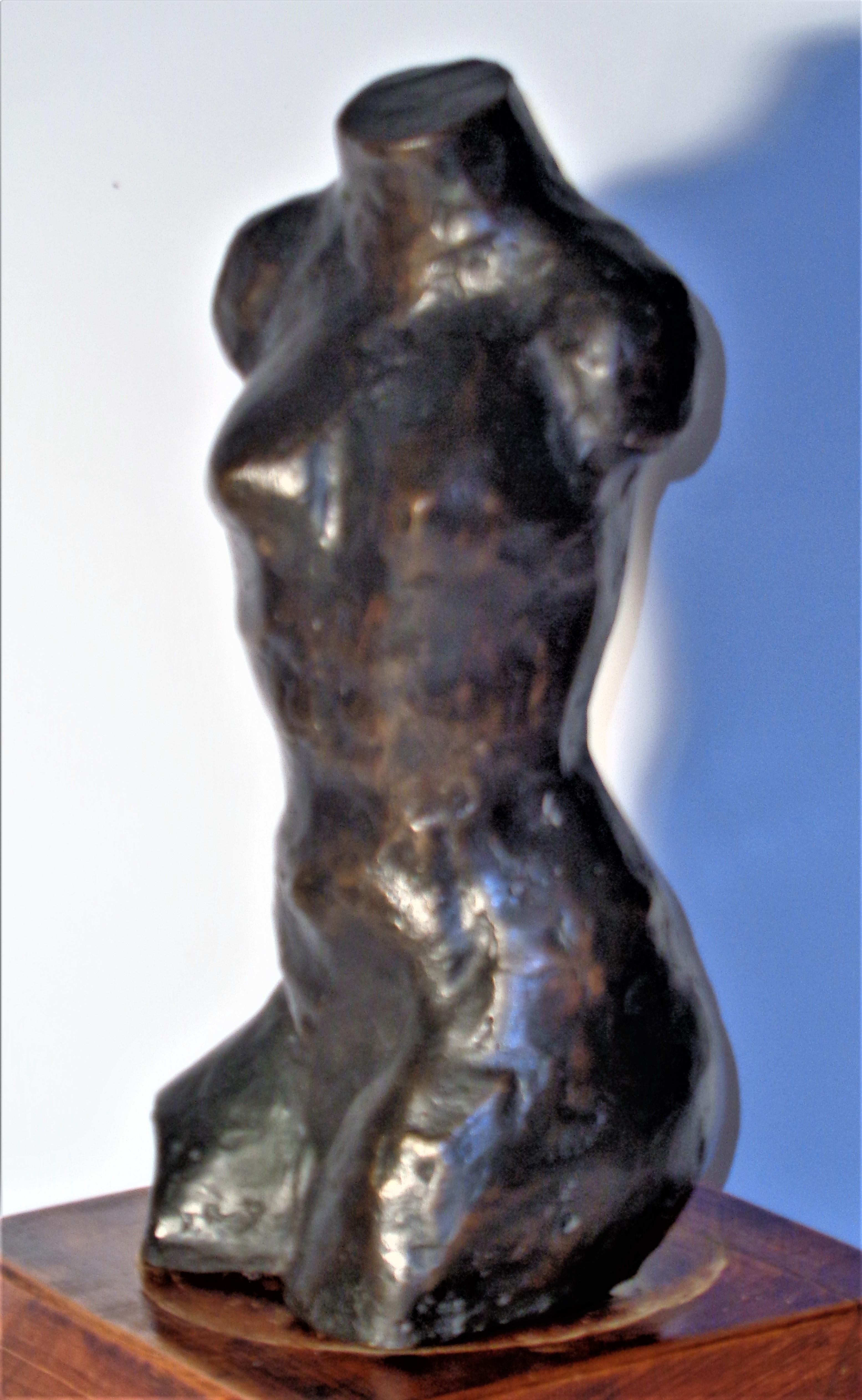 Hand-Crafted Bronze Torso Sculpture by Mordechai Avniel