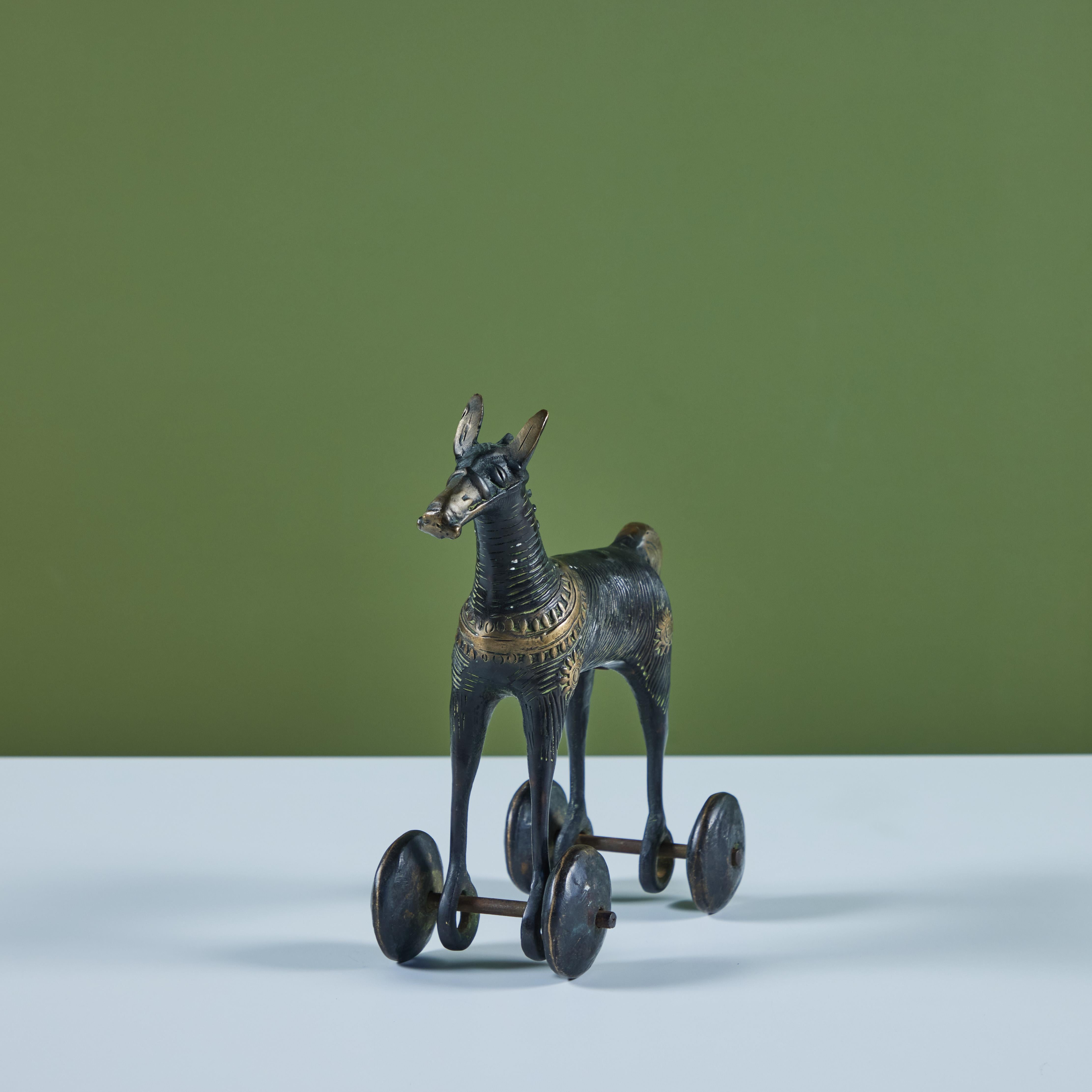 Bronze Toy Horse In Good Condition For Sale In Los Angeles, CA