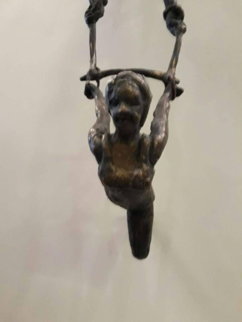 Dutch Bronze Trapeze Artists Made by Bep Van Den Bergh, 20th Century