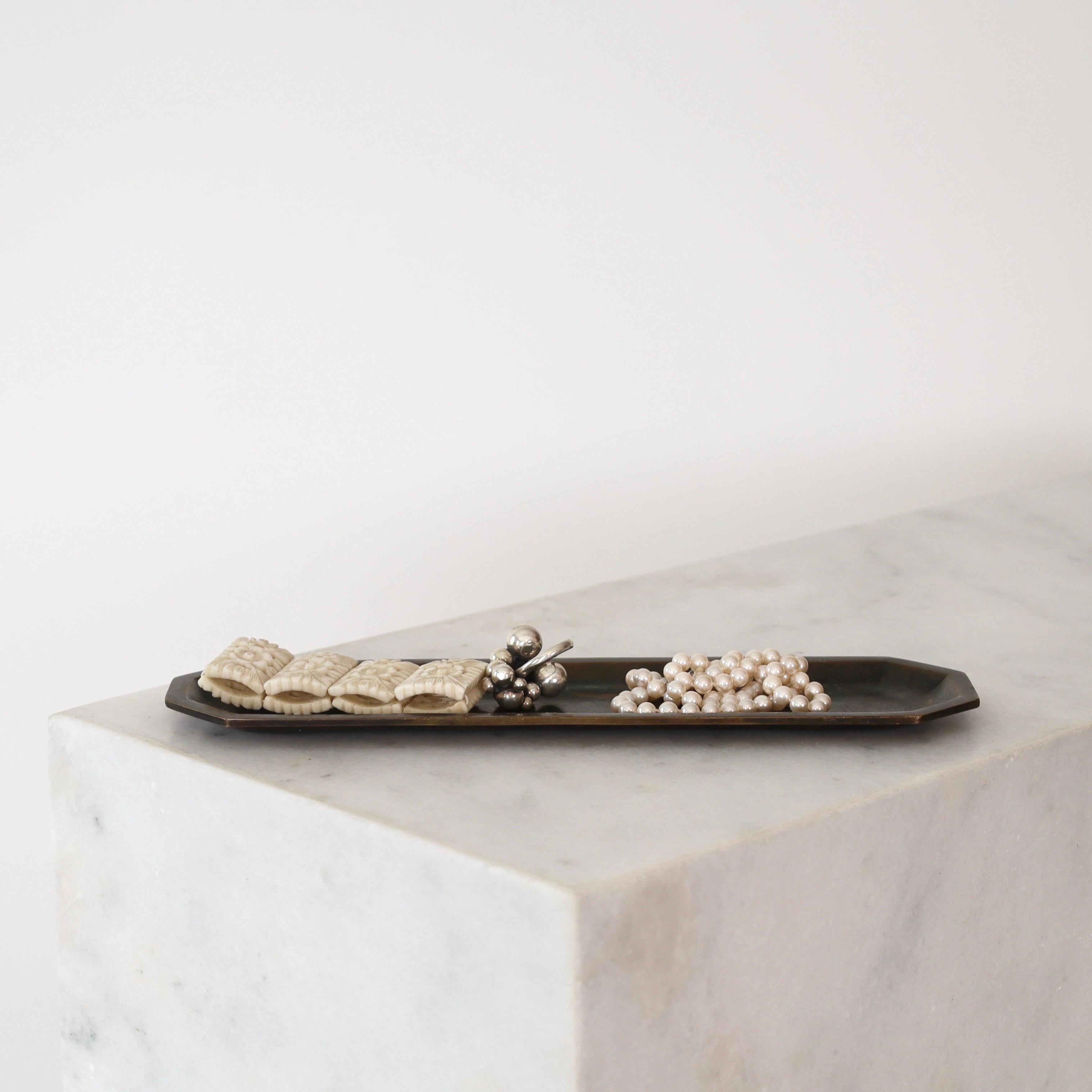 Bronze Tray & Letter Knife designed by Just Andersen, 1920s, Denmark In Fair Condition For Sale In Værløse, DK
