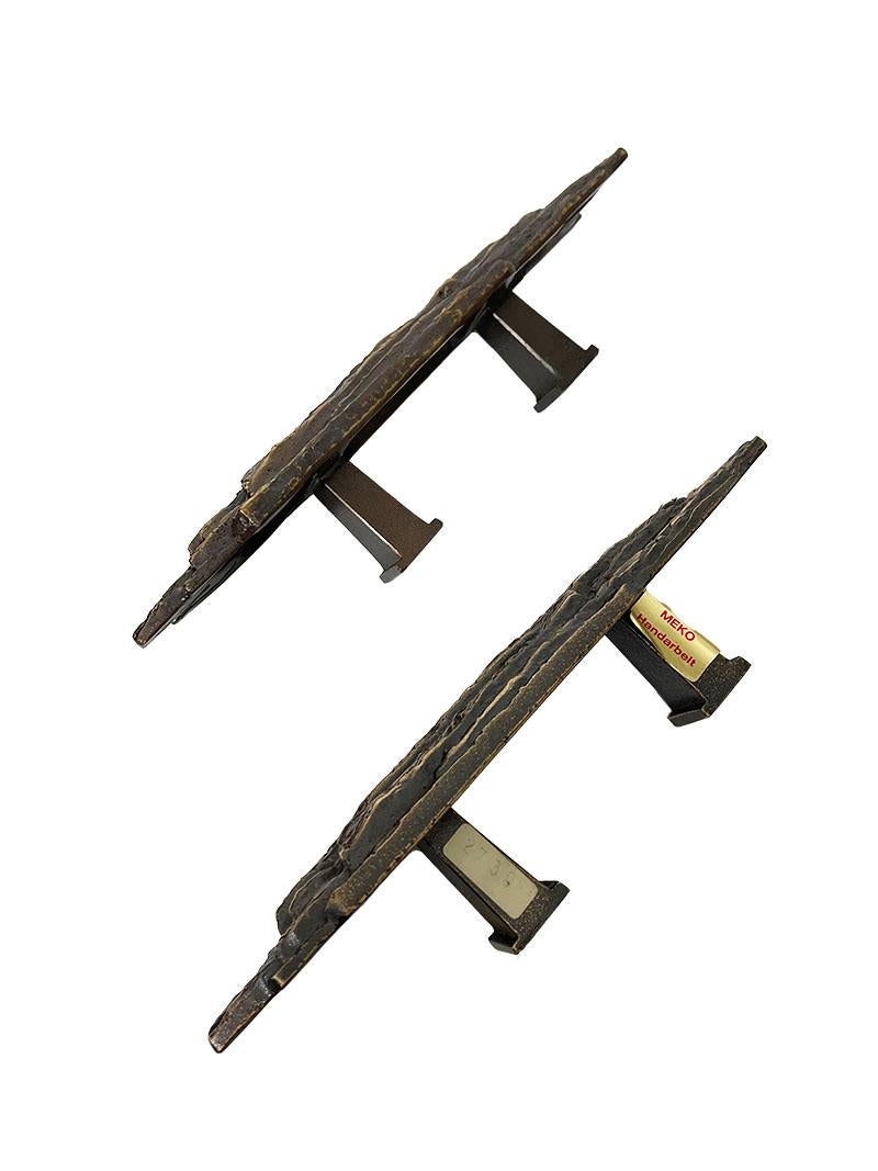 Bronze Tree bark design push and pull door handles, 1970s In Good Condition For Sale In Delft, NL
