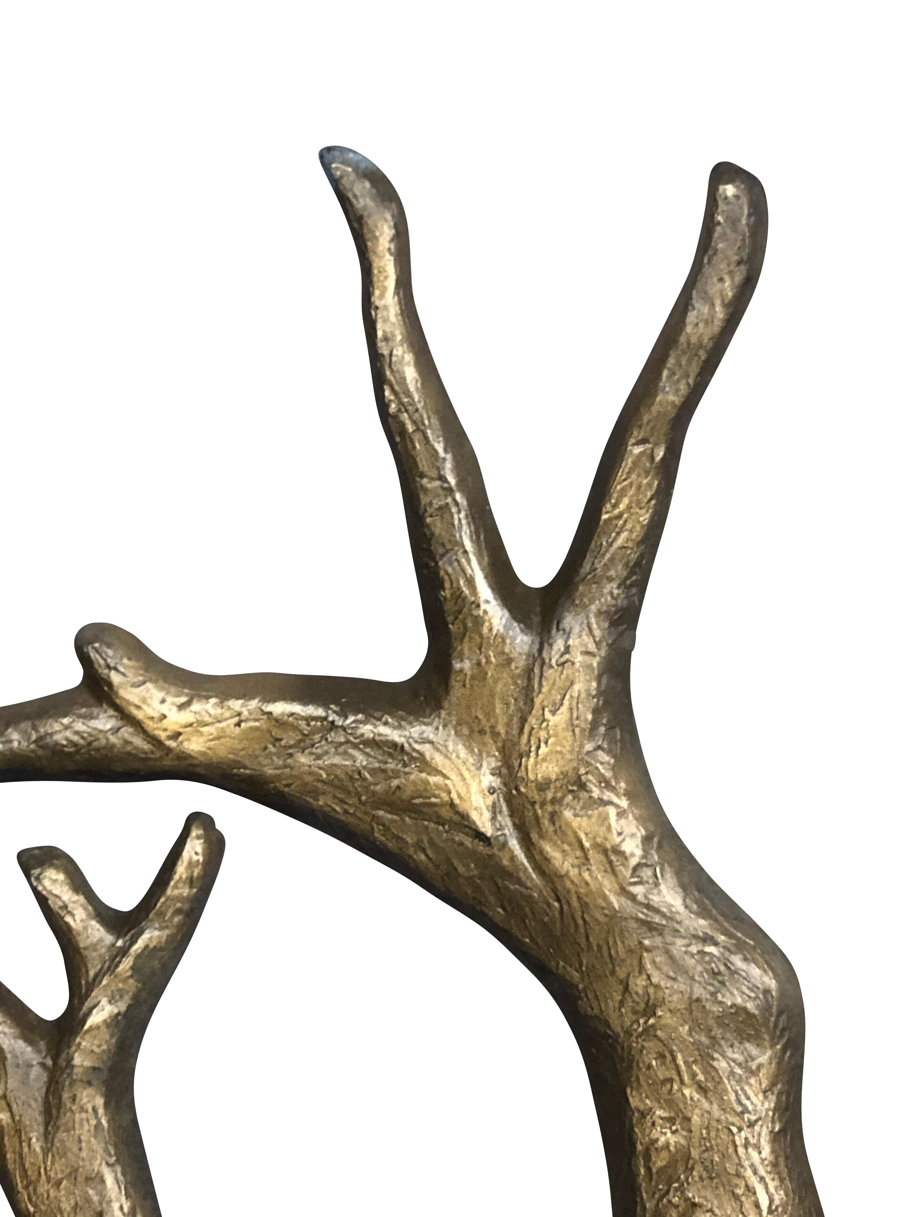 Brutalist Bronze Tree Midcentury Wall Sculpture 1