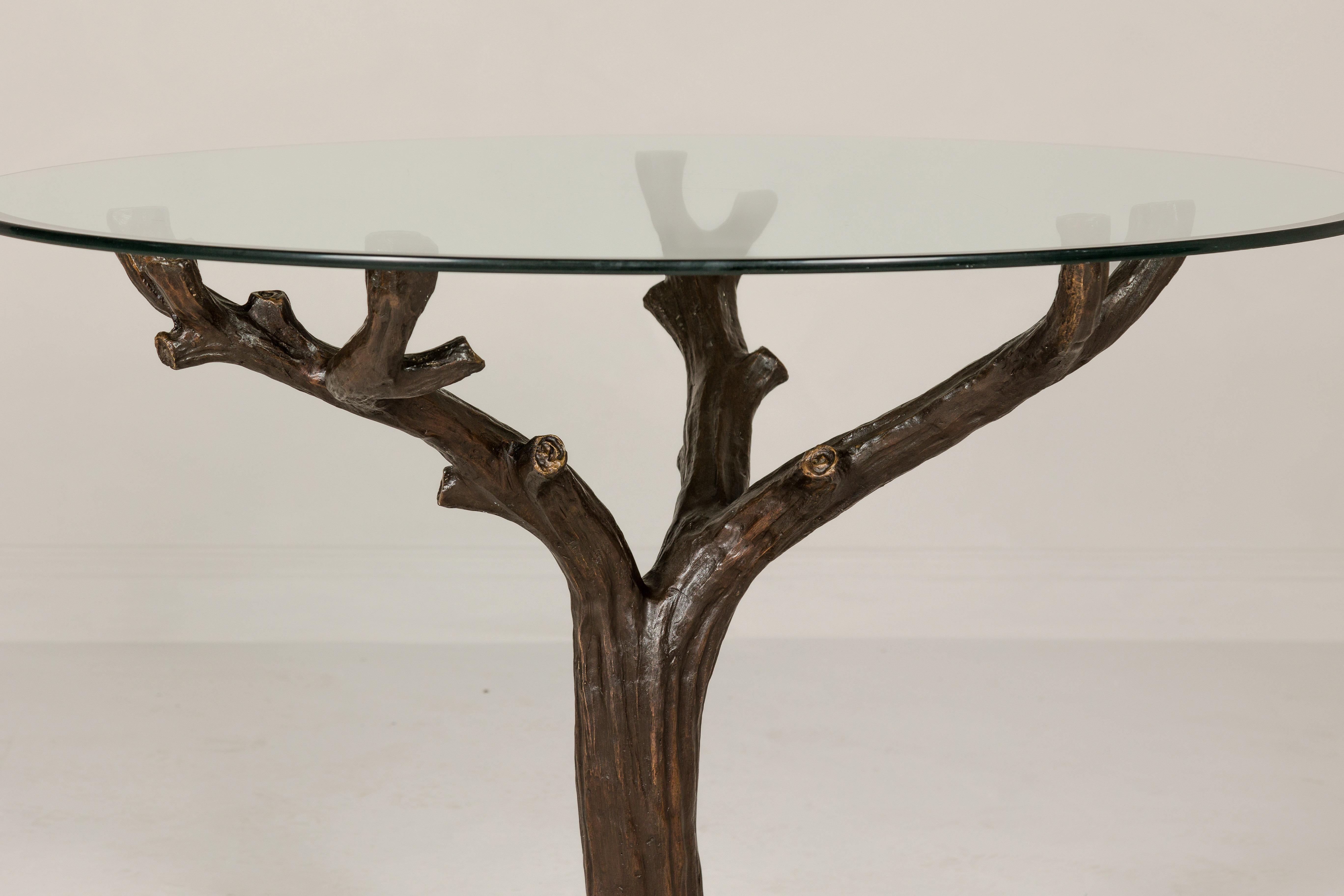 coffee table with tree branch base
