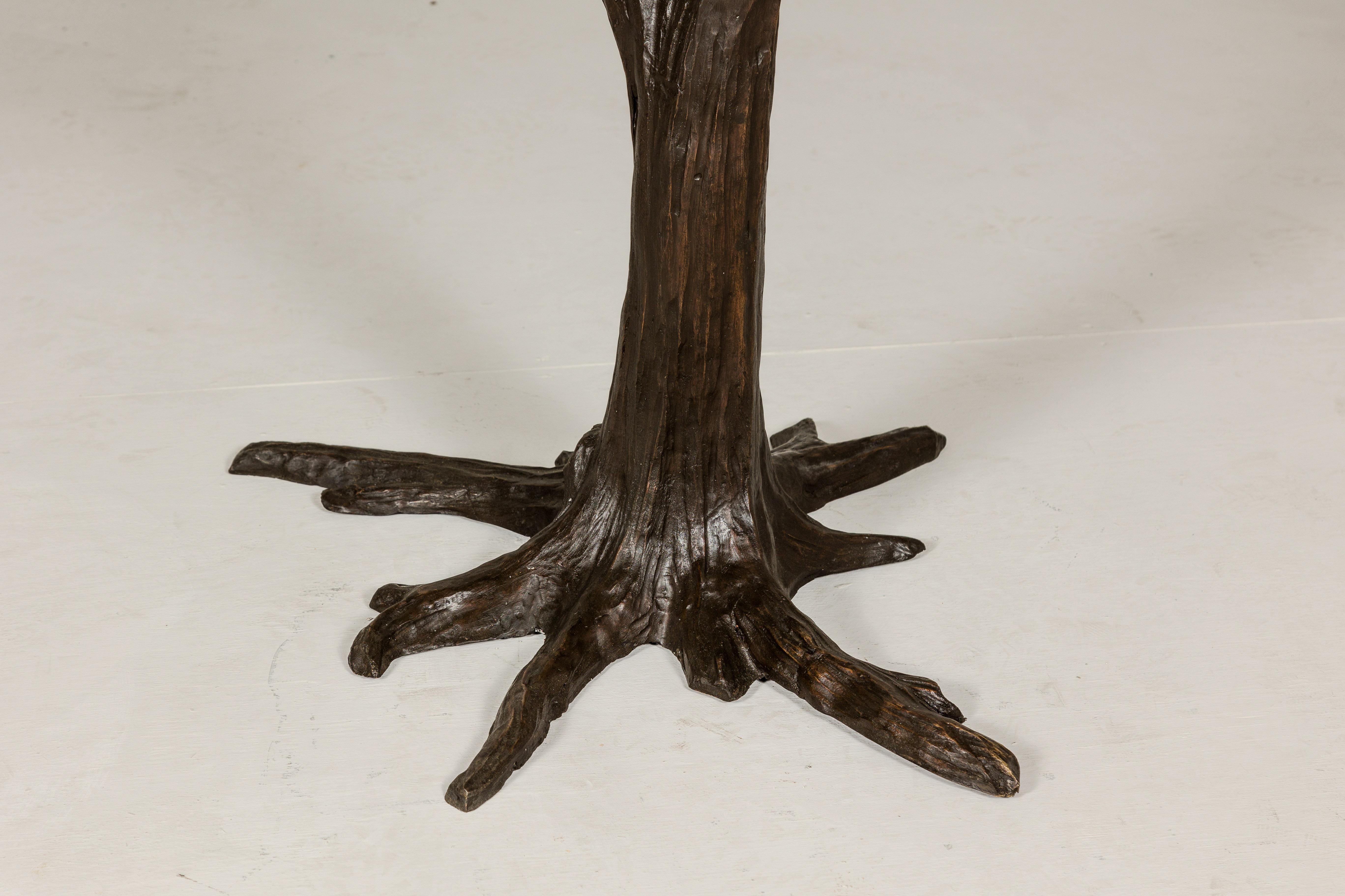 Bronze Tree Table Base with Rich Dark Brown Patina, Glass Top not Included  For Sale 3